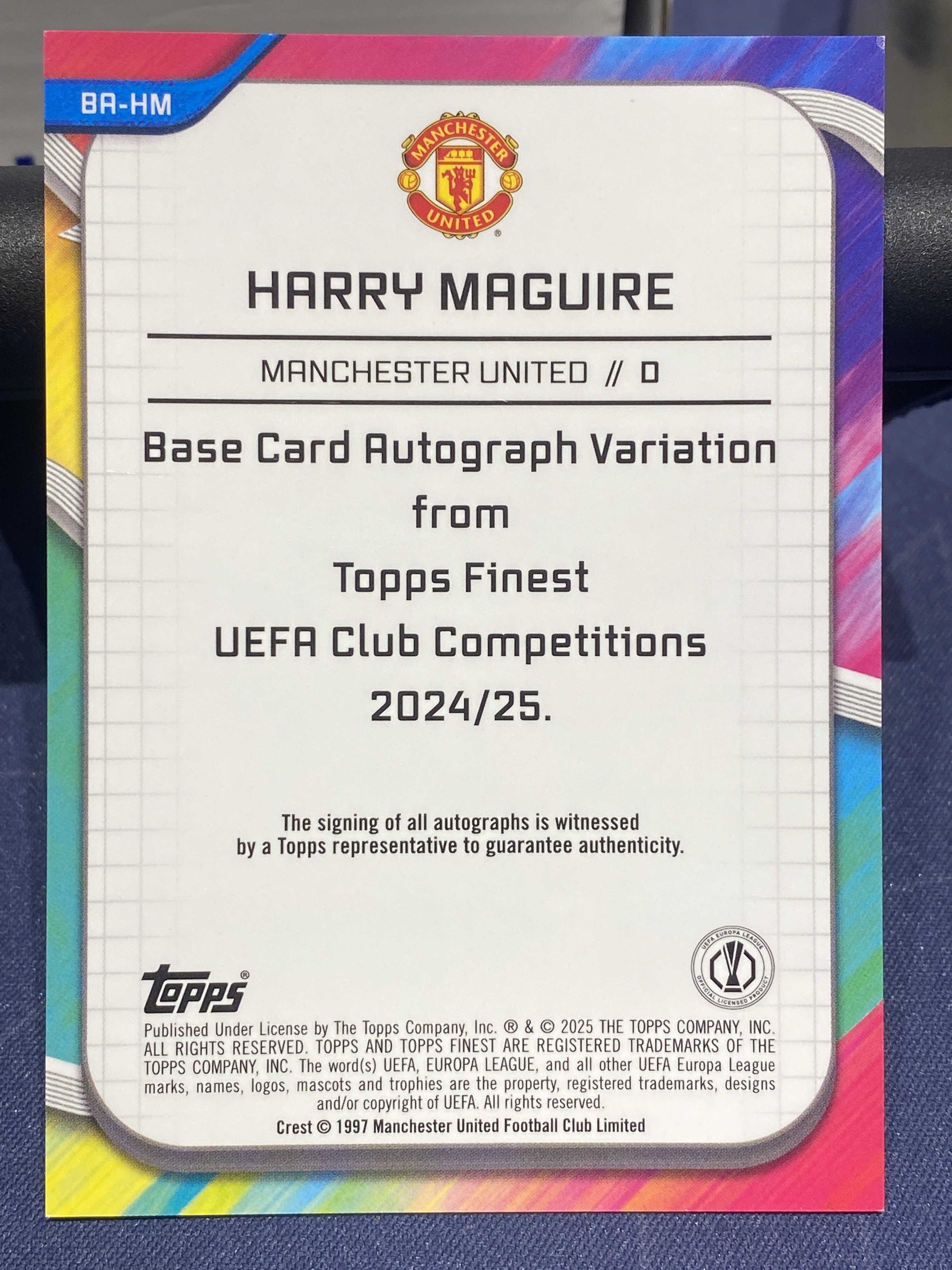 2025 【靓星代拍】 Finest Harry Maguire 英格兰 18/50编金折 曼彻斯特联 曼联 哈利 哈里 马奎尔 签字签名完美签 卡品如图 专收凑套必备 #志方