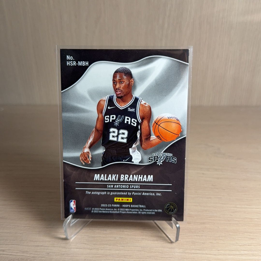 2022-23 Panini Hoops Malaki Branham RC 【免费代卖】马刺 新秀 RC 马拉基布拉纳姆 Hot签 火热签 Hot签 签字 银折射 贴签 卡品如图 值得收藏!!