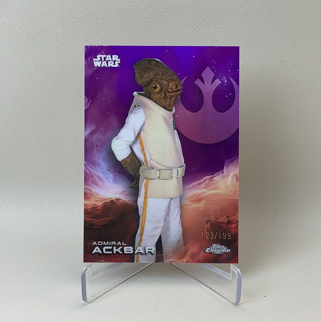 【弈卡代拍】 2025 Topps Star Wars Hobby 星球大战 星战Chrome紫折折射 Admiral Ackbar 义军海军上将阿克巴 123/199编 品相如图 凑套必备 Mito