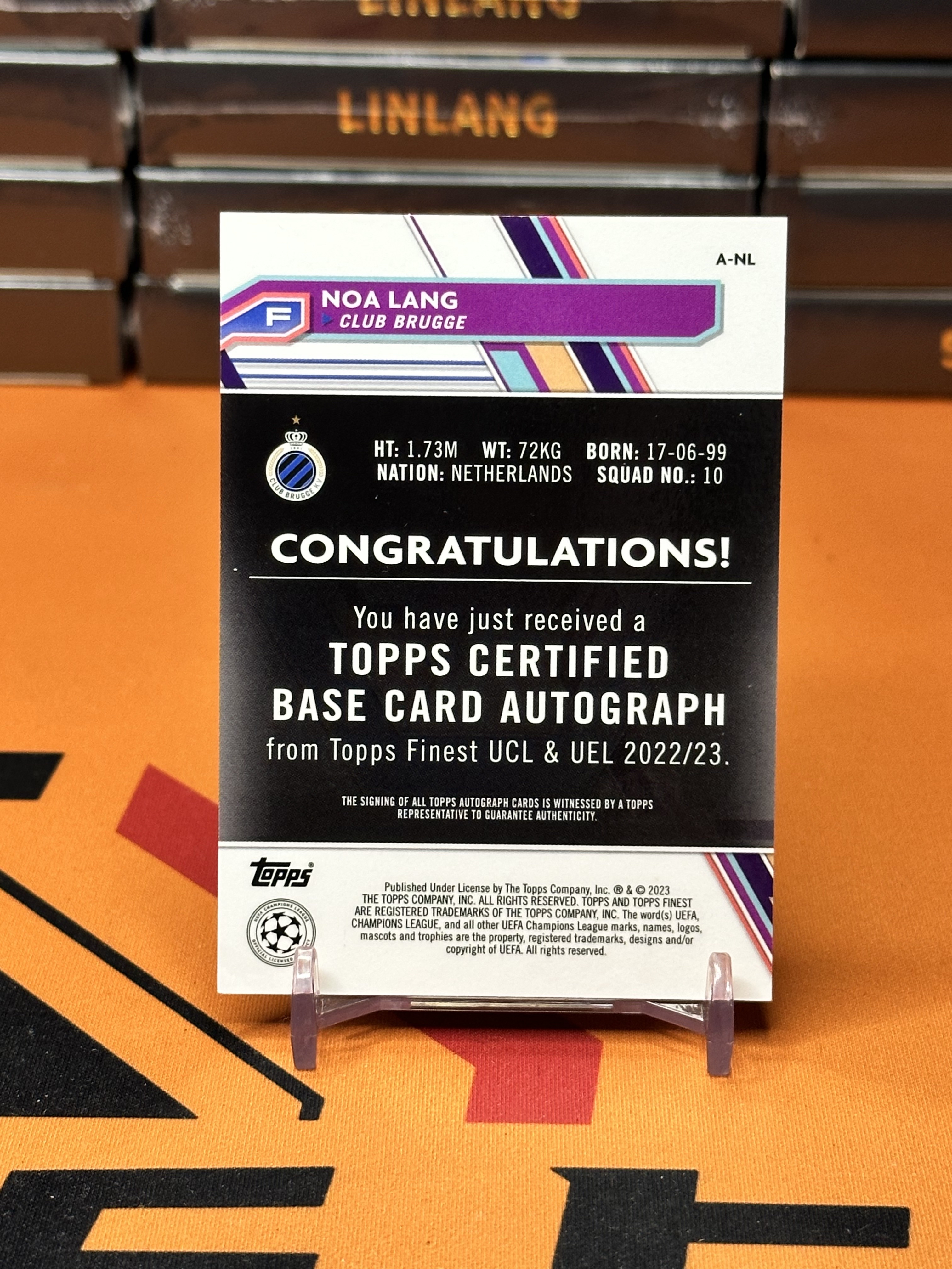 2023 Topps Finest 诺 阿朗 诺阿朗 布鲁日 正系列 亲签 卡品精美 1681