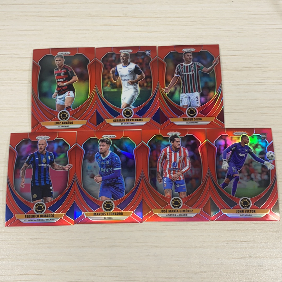 【小牛代拍】2025 Panini Prizm 世俱杯 PZ 蒂亚戈 席尔瓦 弟媳 红折 199编 THIAGO SILVA 7张打包lot 卡品如图(一哥)