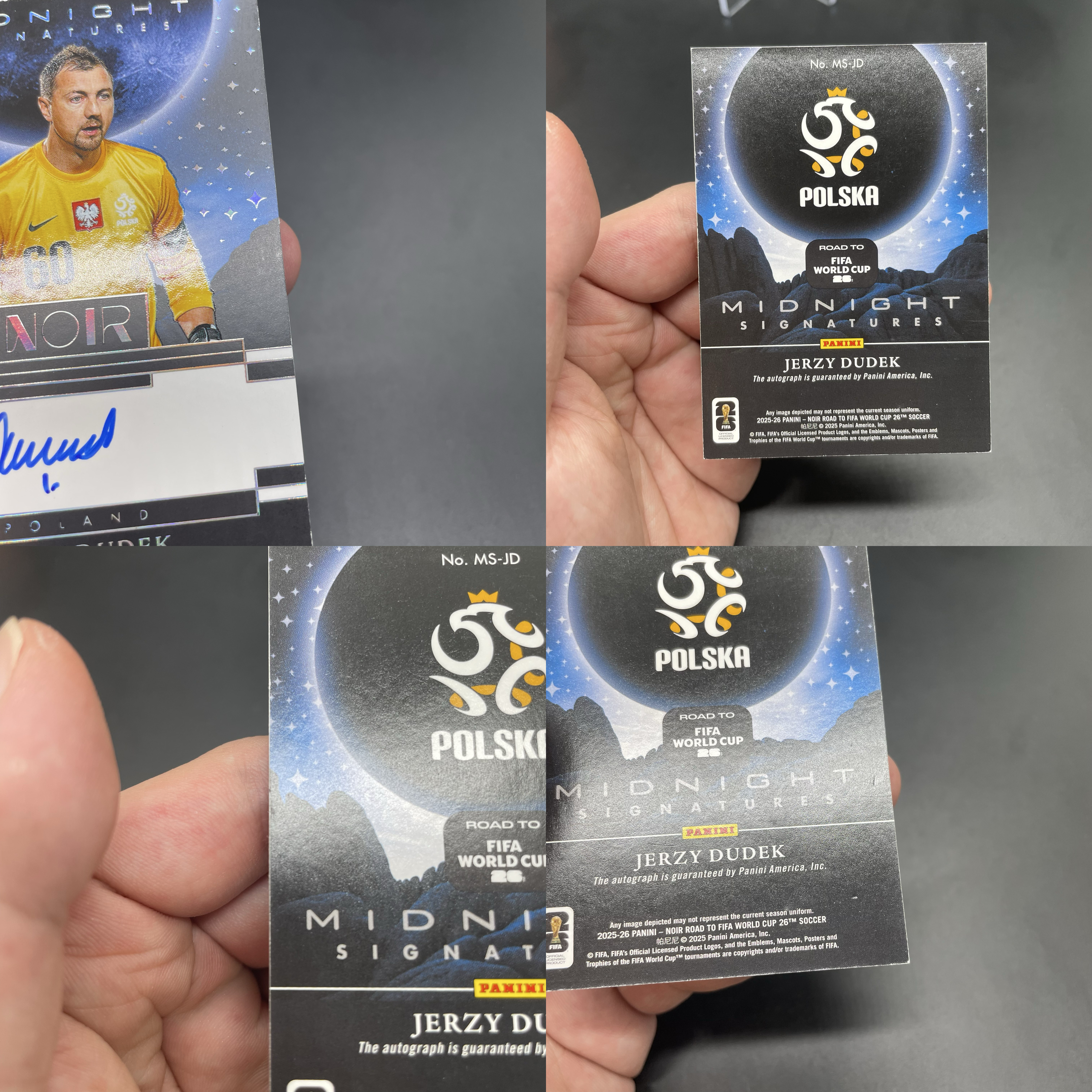 2025-26 Panini Noir Jerzy Dudek 诺尔 世界杯之路 皇马 波兰 耶日 杜德克 17/25编 签字 卡签 午夜签 Midnight 墨迹湛蓝 品如图 不累计 JJ