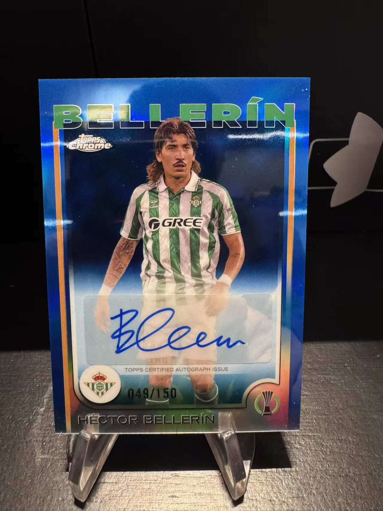 龖2025 Topps Chrome Hector Bellerin 欧战TC 皇家贝蒂斯 贝莱林 049/150编 签字 签名 蓝折 折射 卡品如图 MJ002L