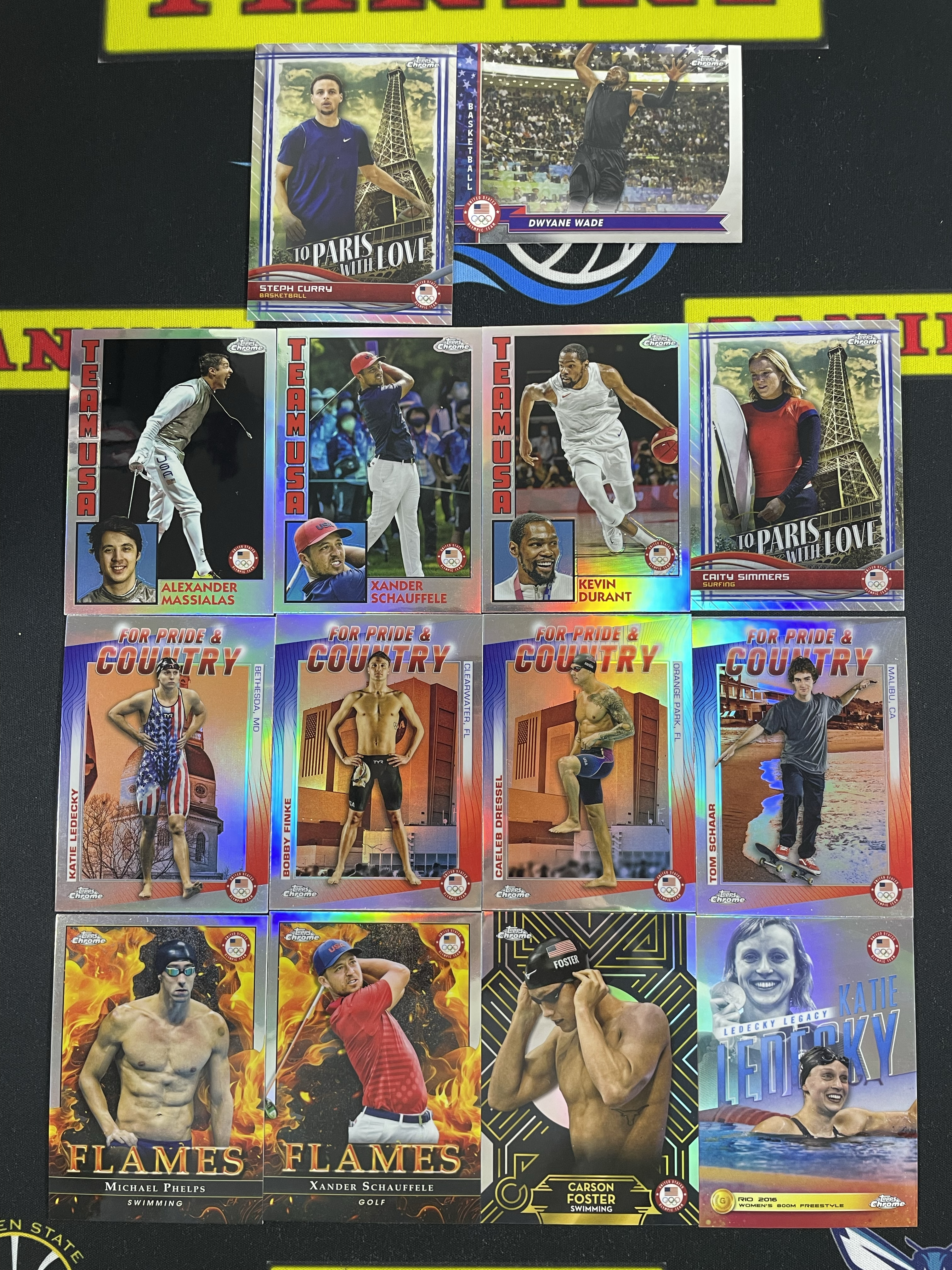 【皮成仙拍卖 统一手续费6%】 2024 TOPPS chrome 奥运会 斯蒂芬库里 韦德 杜兰特 等 一图打包 凑套必备 值得收藏【只发顺丰】落日28