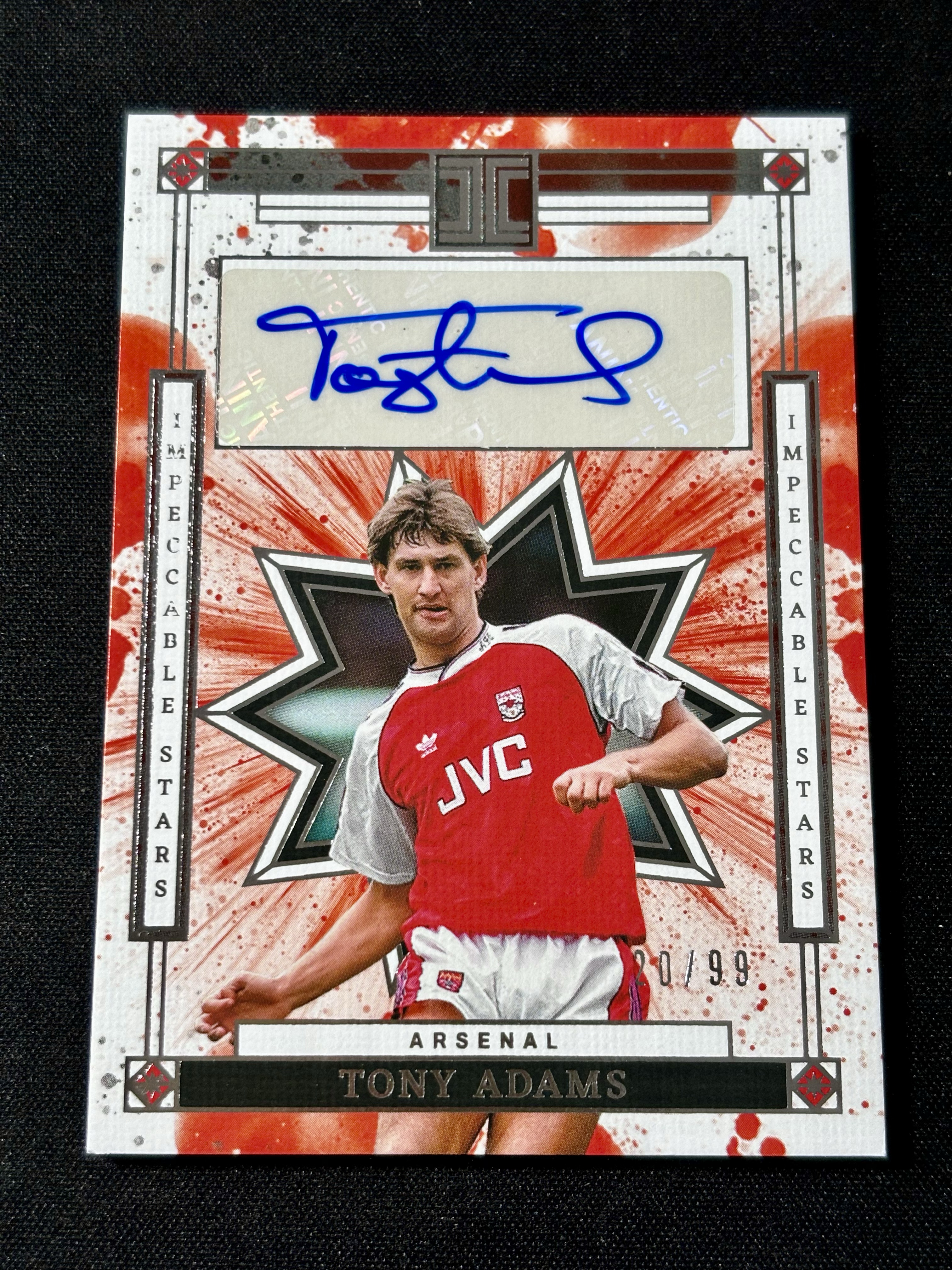 2025 Panini Impeccable Tony Adams 【信徒拍卖】英超小真金 托尼 亚当斯 99编 签字 传奇签 阿森纳 英格兰 名人堂成员 卡品如图