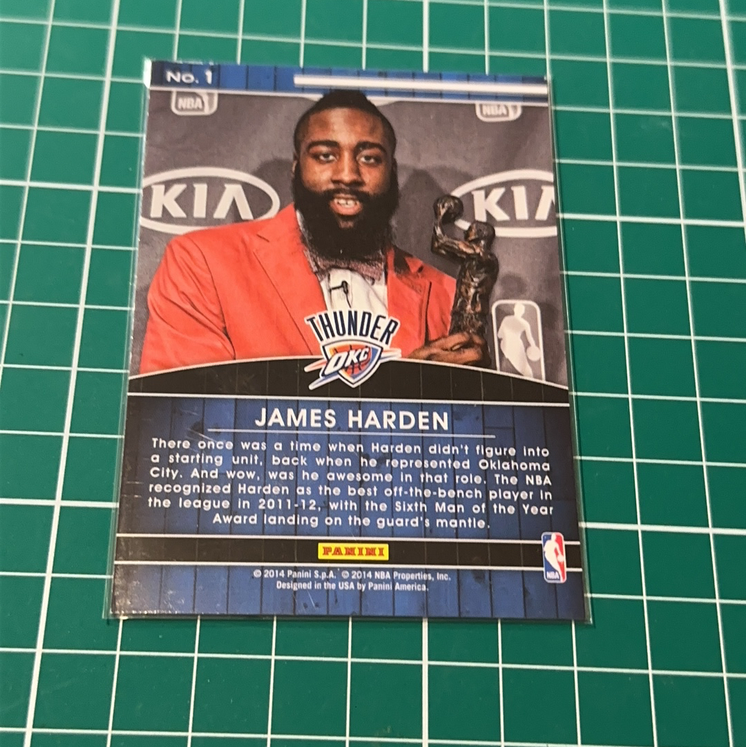 2014-15 Panini Americana James Harden S.p.a. 詹姆斯哈登 2011-12最佳第六人 大胡子 捧杯特卡 荣誉特卡 十年老卡 绝版卡 稀有大比例 收藏必备 白边