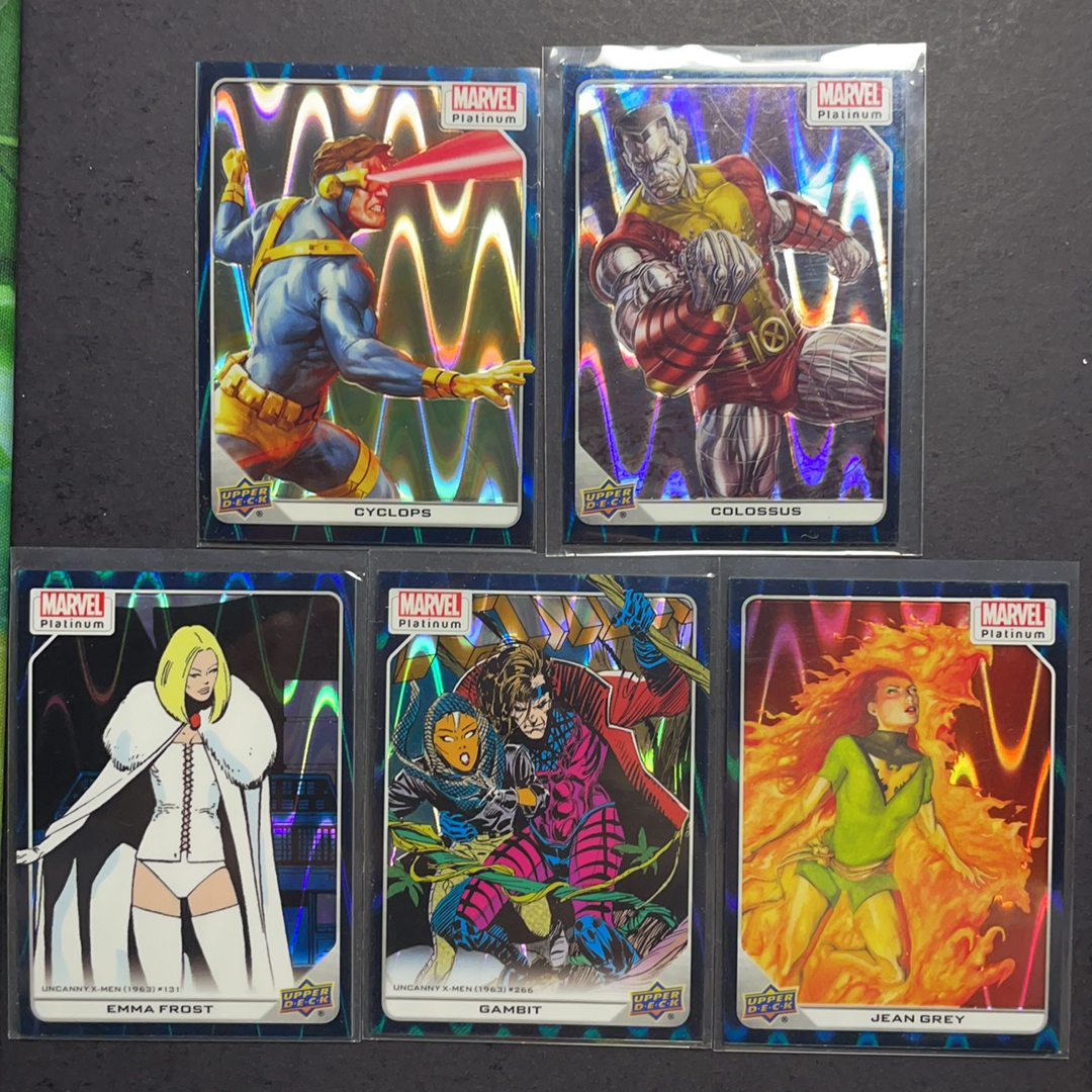 2025 Upper Deck Marvel (MCU) Platinum白金 镭射眼钢力士白皇后牌皇琴格蕾 青波纹折射799编5张打包 序号如图2 2024 UD漫威漫画铂金 UD折射元年绝版系列