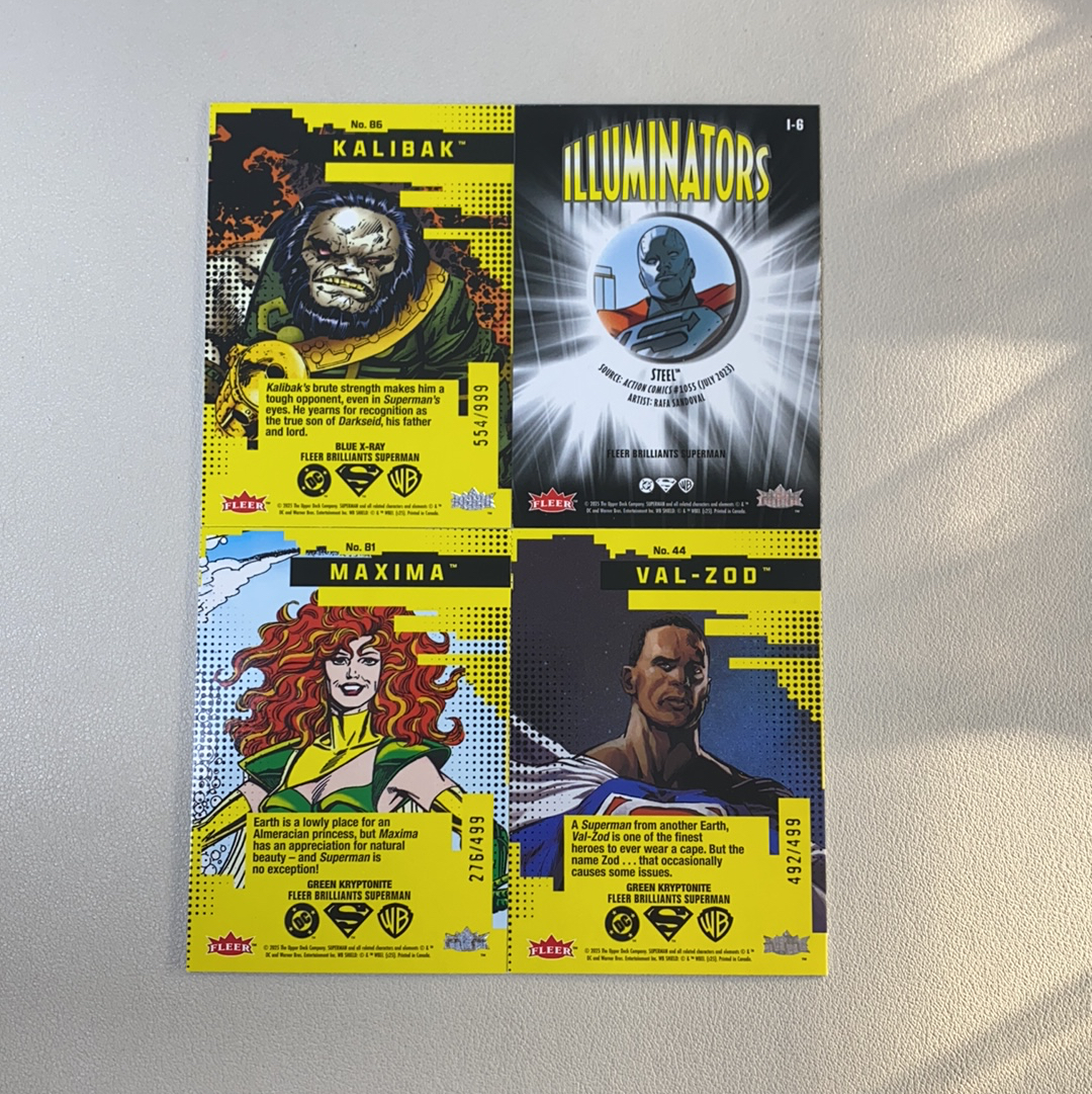 【弈卡代拍】2025 Upper Deck 漫威 fleer DC Superman DC超人系列 超人特卡 大比例 蓝折 绿折 999编 499编 4张打包 品相如图 凑套必备 无理