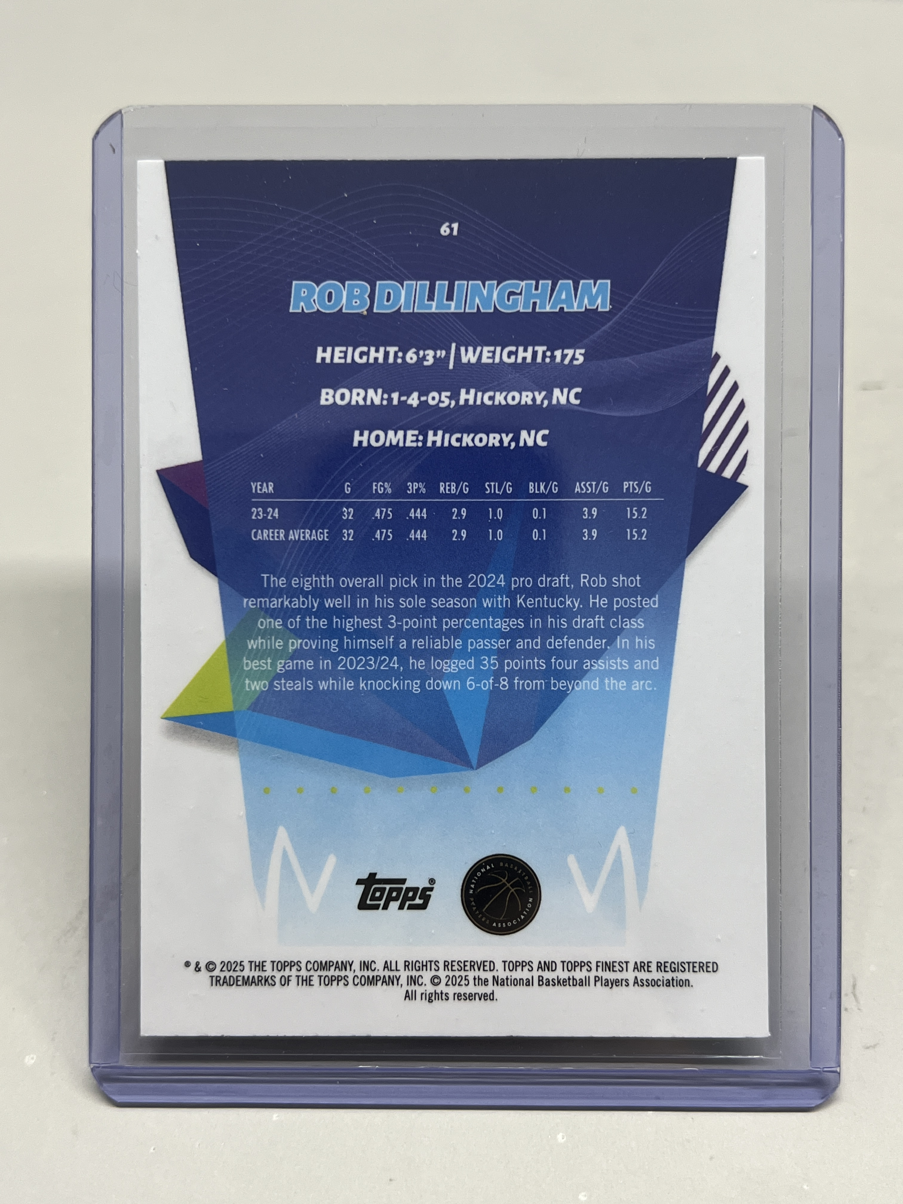 2025 Topps Finest Robert Dillingham RC 【挂机拍卖】罗伯特·迪林厄姆 新秀 森林狼 108/150 绿马赛克折 #61 收藏 凑套 卡品如图