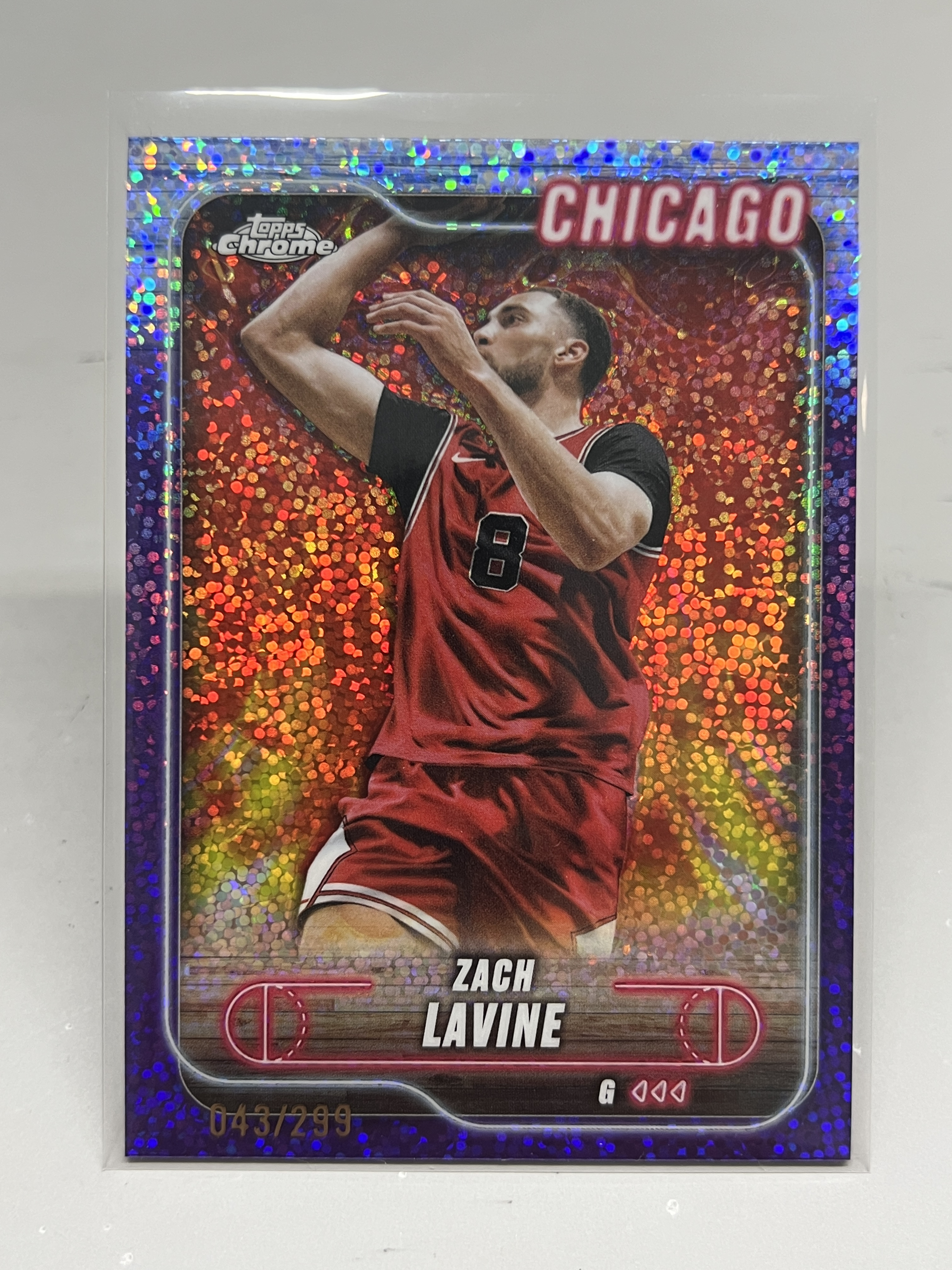 2024-25 Topps Chrome Zach LaVine【挂机拍卖】扎克·拉文 青年好莱坞 飞行8 公牛 043/299 紫平行 点点折 收藏 投资 卡品如图