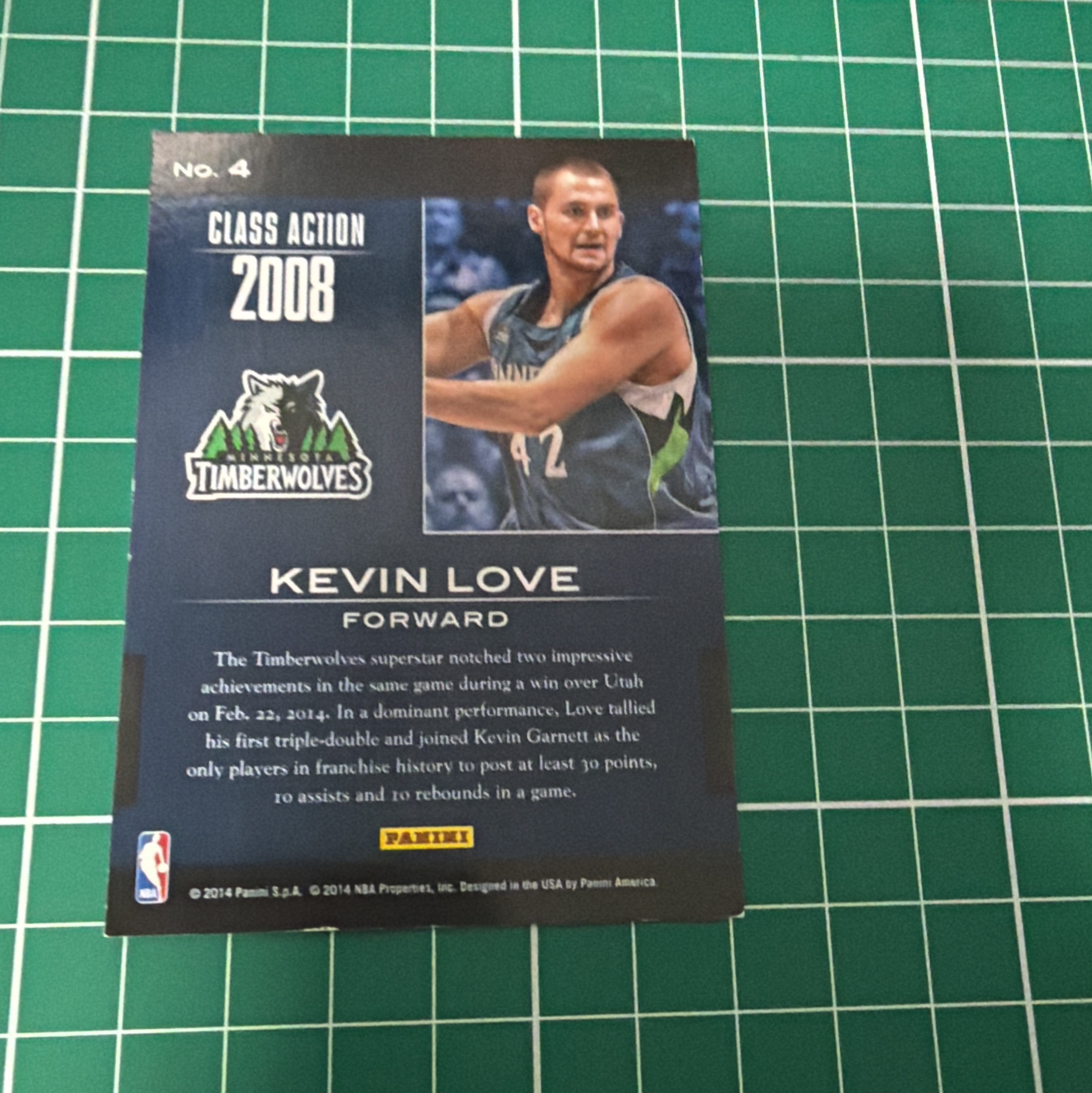 2014-15 Panini S.p.A Kevin Love 中雅图/中亚图 凯文乐福 爱神 Class Action特卡 闪卡 新秀年选图老卡 绝版卡 稀有大比例