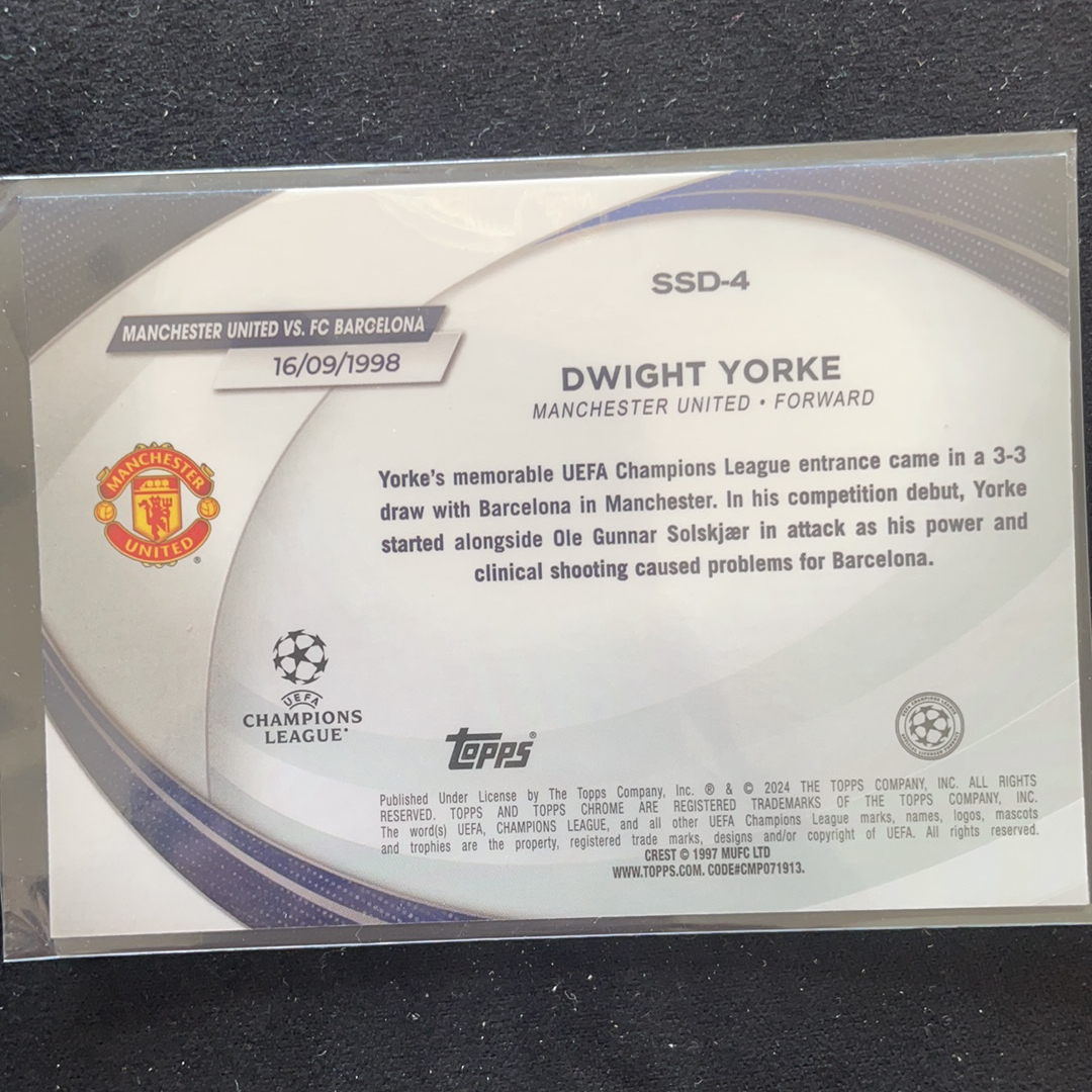 【小11代卖】2024 Topps Chrome Dwight Yorke 欧冠 TC 曼联 德怀特 约克 欧冠首秀特卡 卡品如图 寄付不累计