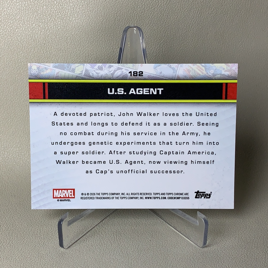 2026 Topps Marvel (MCU) Comics Chrome 漫威TC U.S.AGENT 美国特工 340/399编 蜘蛛网折 折射 品相如图 凑套必备 Yuc