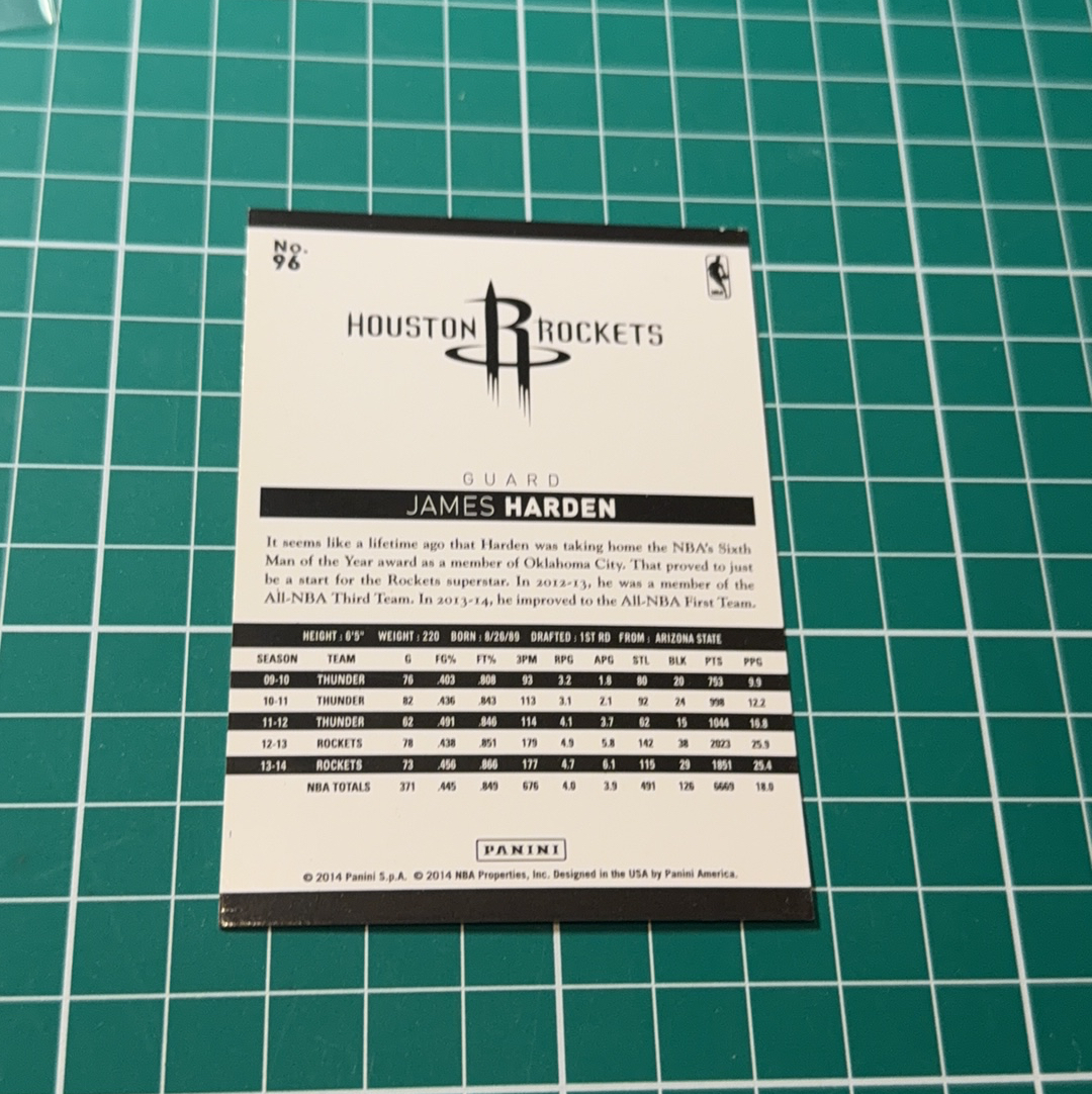 2014-15 Panini Americana James Harden S.p.a. 詹姆斯哈登 大胡子 火箭队选图 后卫 十年老卡 绝版卡 稀有base