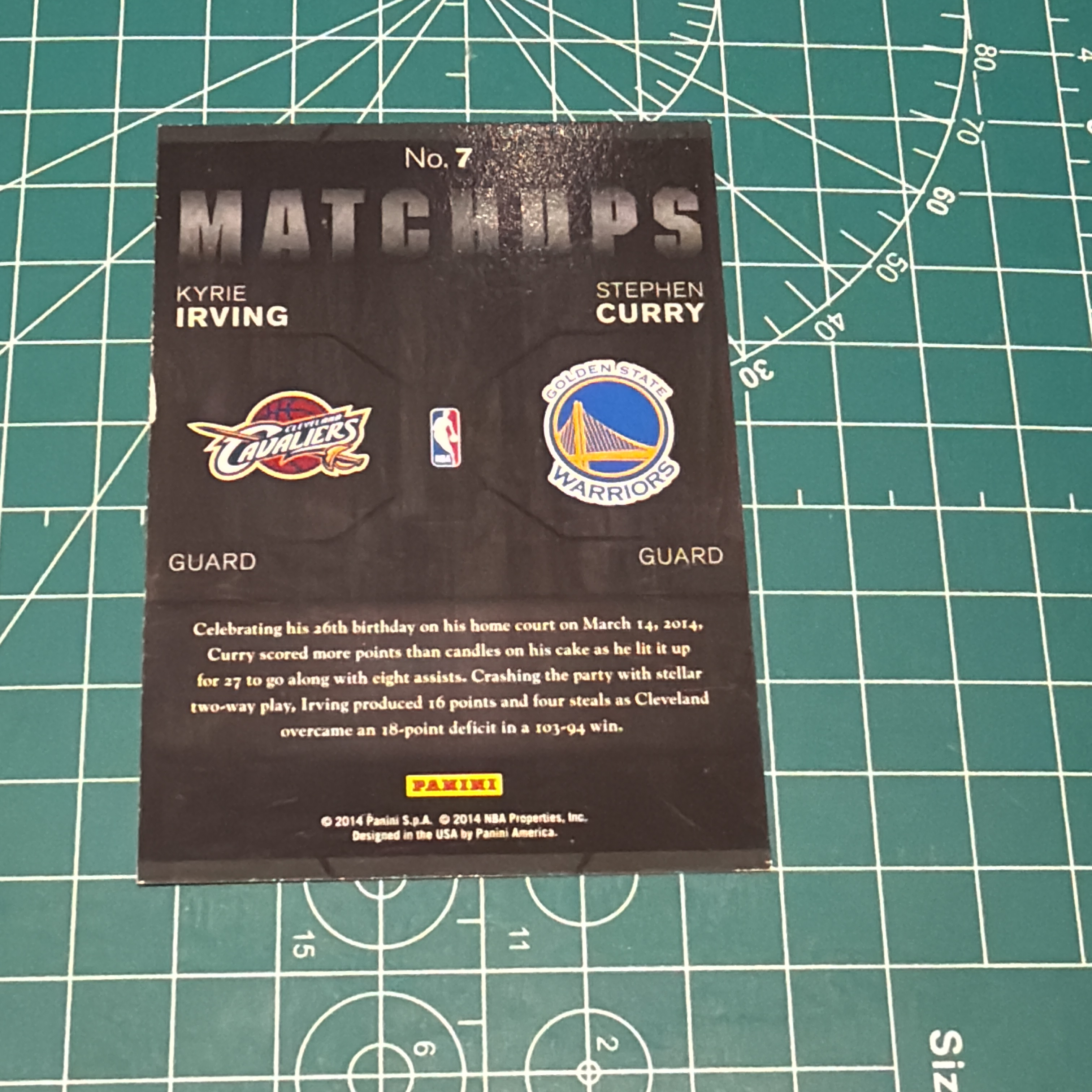 2014-15 Panini S.p.A Stephen Curry Irving 中雅图/中亚图 库里 欧文 双人对位特卡 老卡 绝版卡 稀有大比例