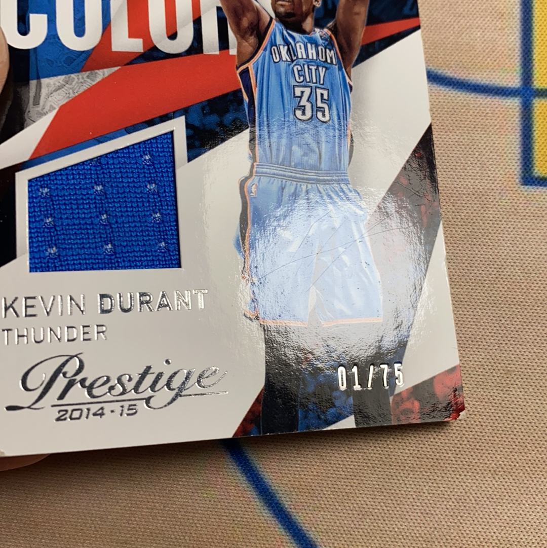 2013-14 Panini Prestige Kevin Durant 嘿嘿代卖 凯文 杜兰特 落场球衣切割 物料 首编01/75编 雷霆 死神 卡品如图 凑套必备