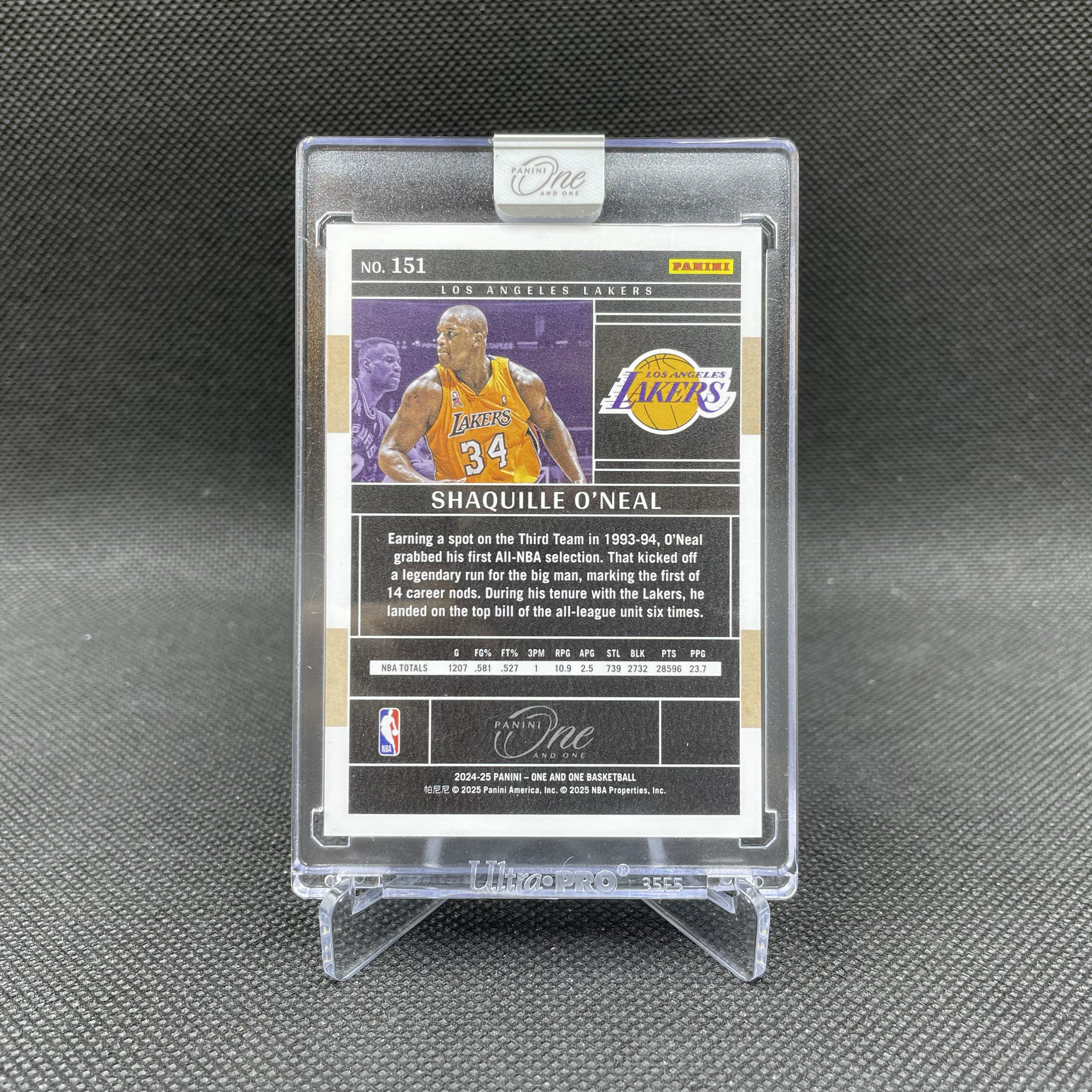 2024-25 Panini One and One Shaquille O'Neal 【无界代卖】湖人 沙奎尔 奥尼尔 大鲨鱼 38/49编 Base 橙折 原封砖 传奇中锋 品如图 不累计 He
