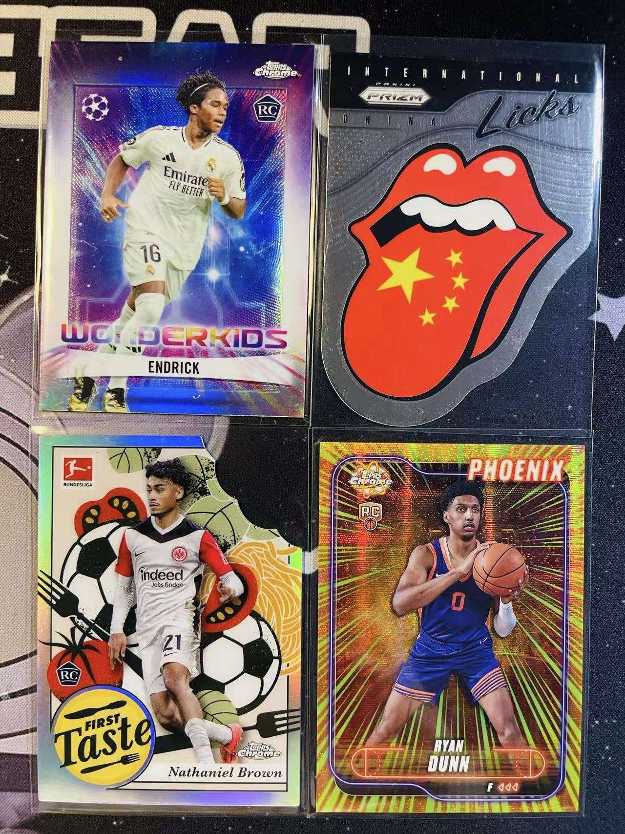 2024-25 Topps Chrome 法兰克福皇马 新秀RC 恩德里克 布朗 初露锋芒特卡 银折 大比例SP 太阳 杜恩 闪耀新星特卡 中国 滚石乐队 折射不保卡品 洛北拍卖 Chen5771w
