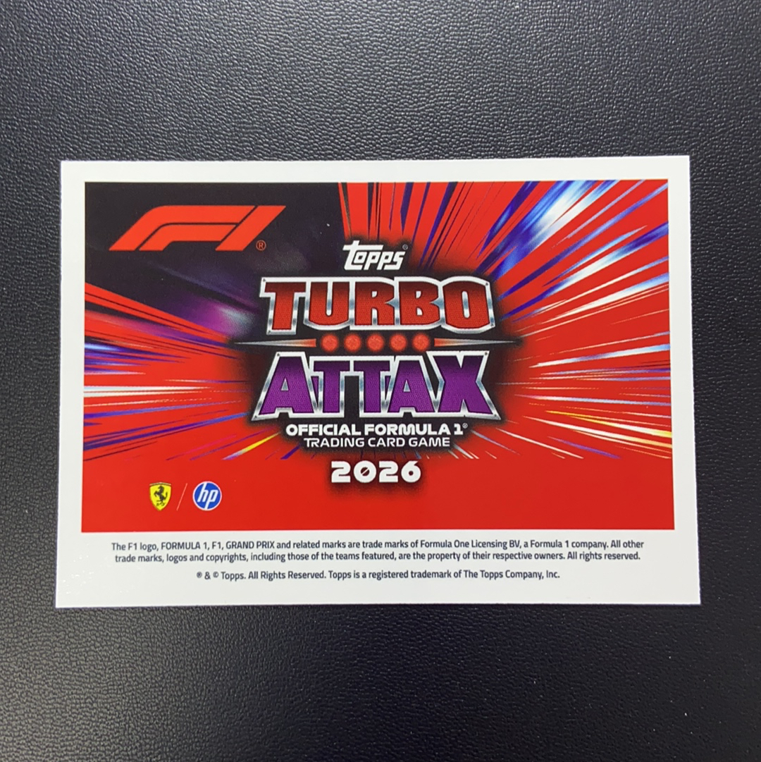 【小牛代拍】2026 F1 Topps Turbo Attax 游戏版 Charles Leclerc 法拉利 乐扣 勒克莱尔 Signature Style 特卡 签字 印签 银碎闪卡品如图(男)