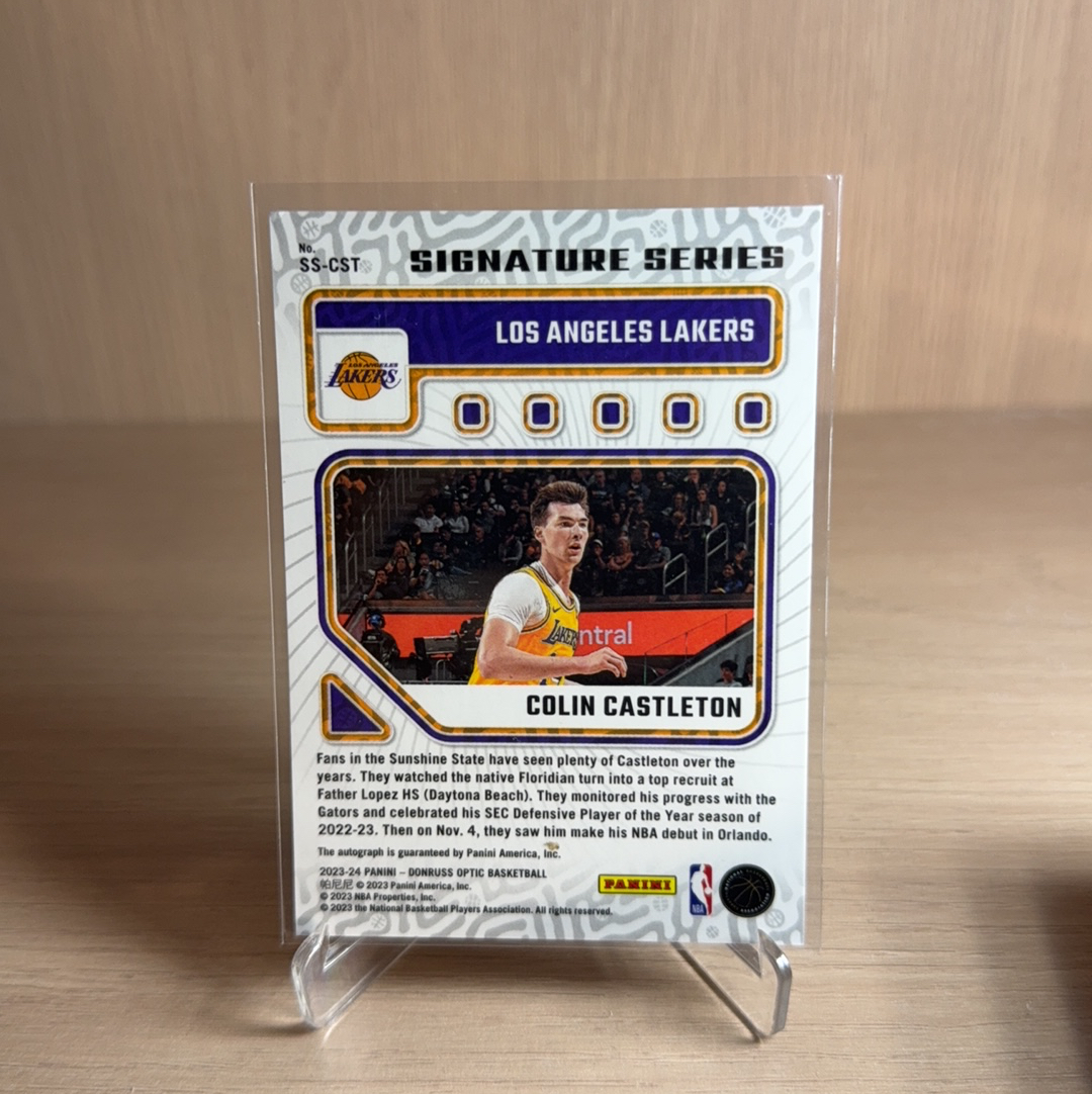 2023-24 Panini Optic COLIN CASTLETON RC 湖人 新秀 RC 科林 卡斯尔顿 签字 折射 特卡 op optic 卡品如图 值得收藏