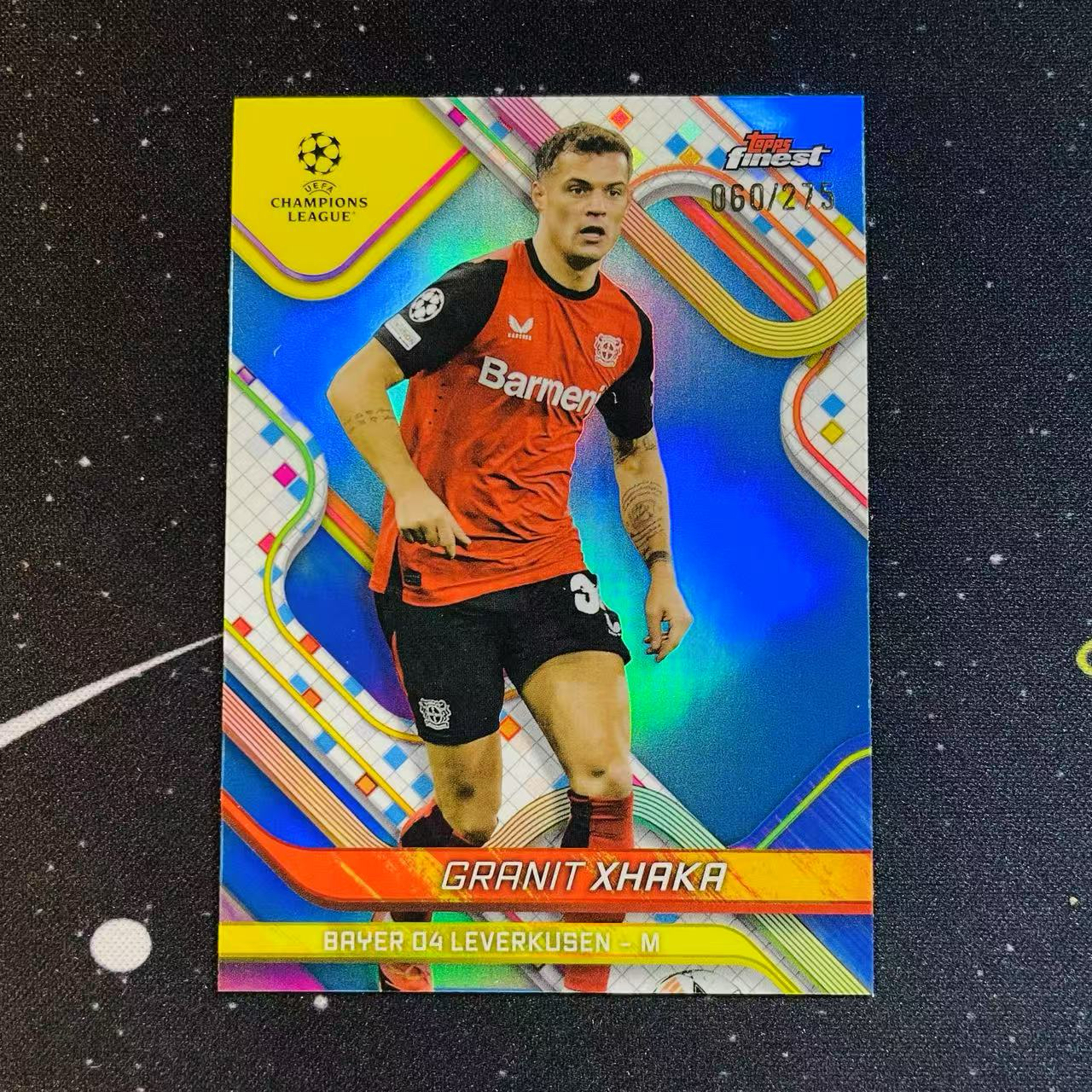 2024-25 Topps Finest 欧冠 GRANIT XHAKA 勒沃库森 扎卡 蓝折 275编 阿森纳旧将 维尔茨队友 微痕 洛北拍卖 Chen5771w