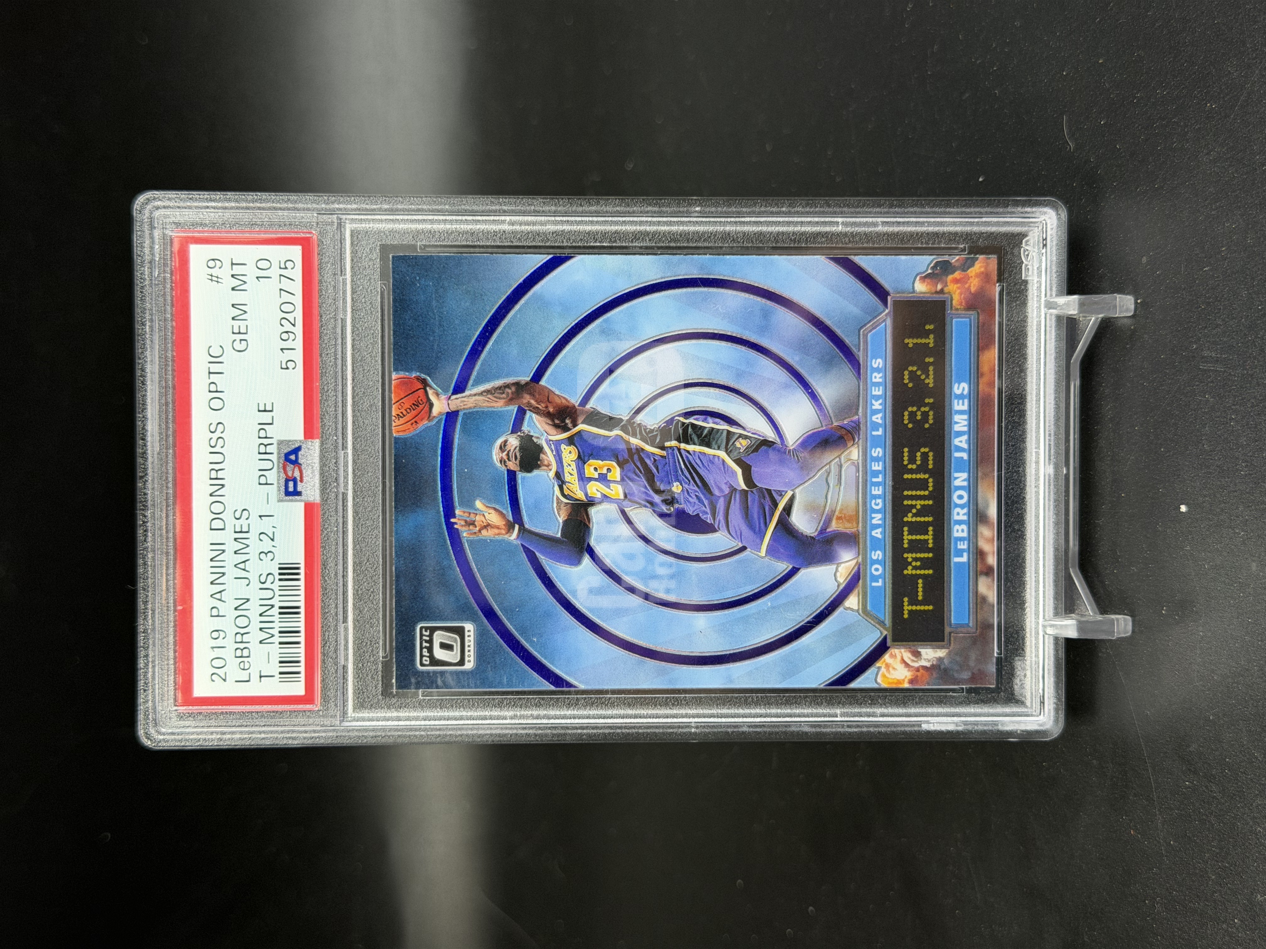 【狗刺】2019 Panini Donruss Optic Lebron James 洛杉矶湖人 勒布朗 詹姆斯 冠军年折射 特卡 紫折 PSA10 完美卡品 麦克斯