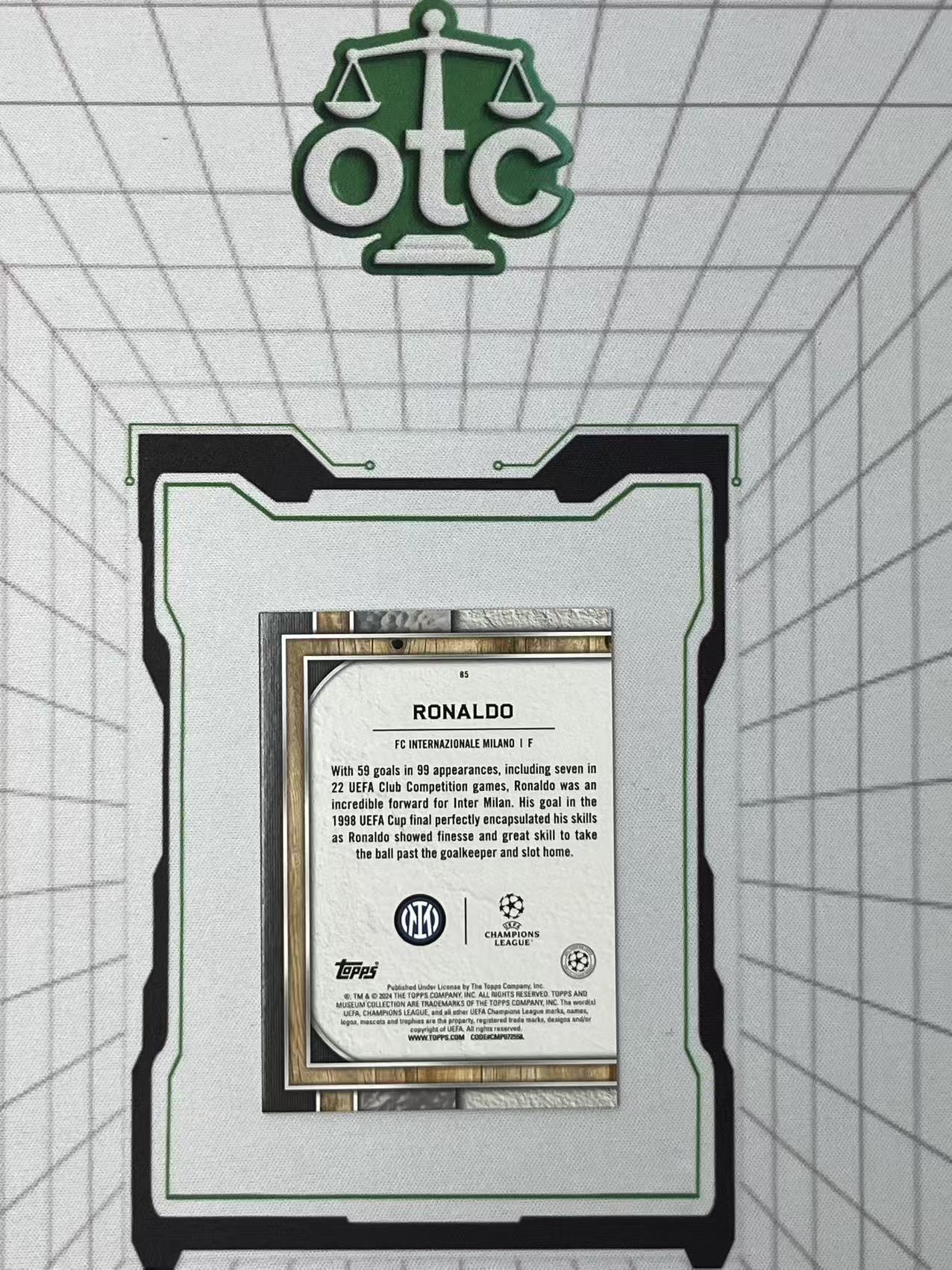 2024 Topps Museum Ronaldo 【盎司收藏】博物馆 罗纳尔多 外星人 大罗 base 折射 巴西 国际米兰 巴塞罗那 皇家马德里 欧冠 JJ27