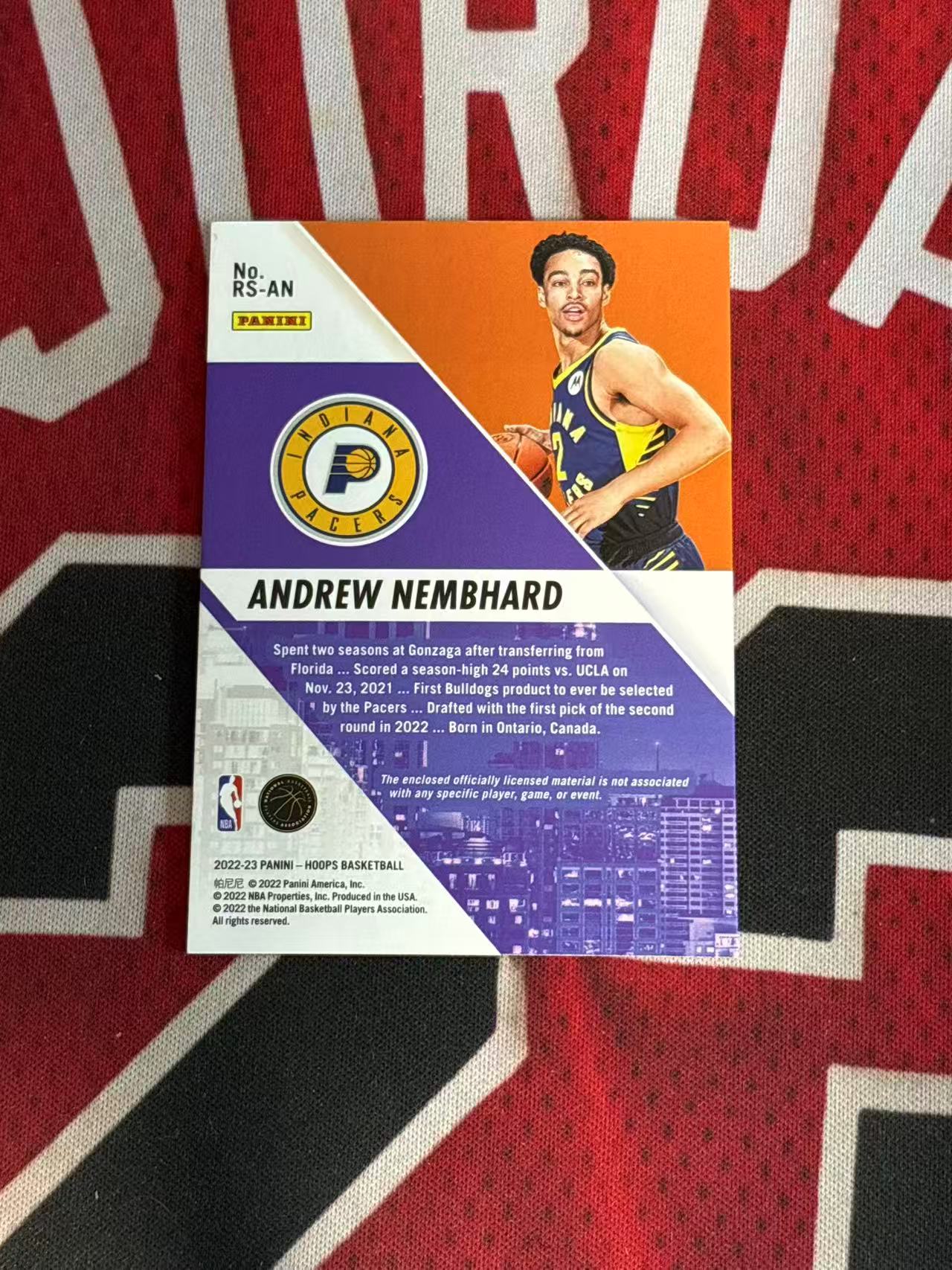 2022-23 PANINI HOOPS ANDREW NEMBHARD 步行者 新秀RC 安德鲁内姆布哈德 新秀球衣物料切割 衣料实物卡 专收凑套必备【烂臭嘴拍卖】