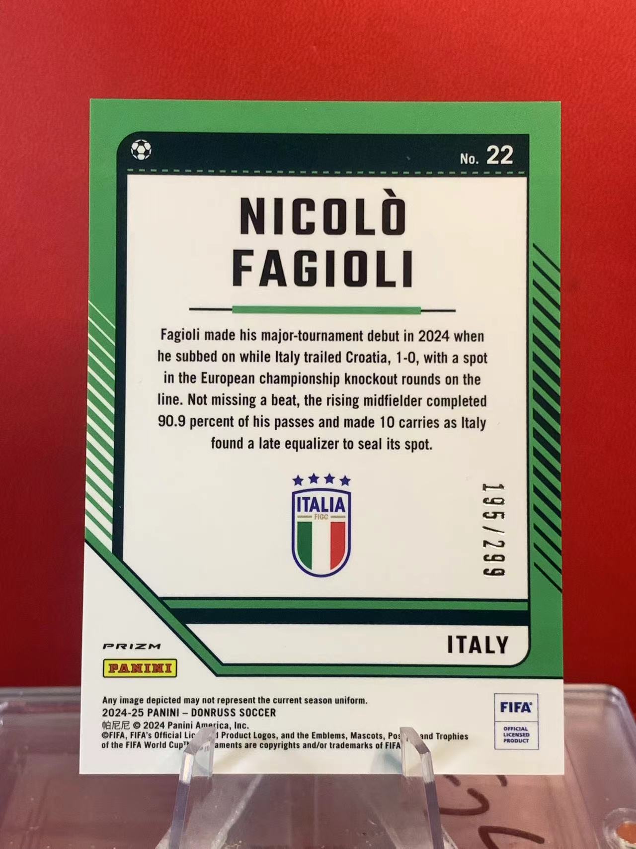 (詹叔代拍)2023-24 Panini NICOLO FAGIOLI DONRUSS 杜蕾斯 意大利 法吉奥利 195/299编 O版 顺丰寄付 泰山
