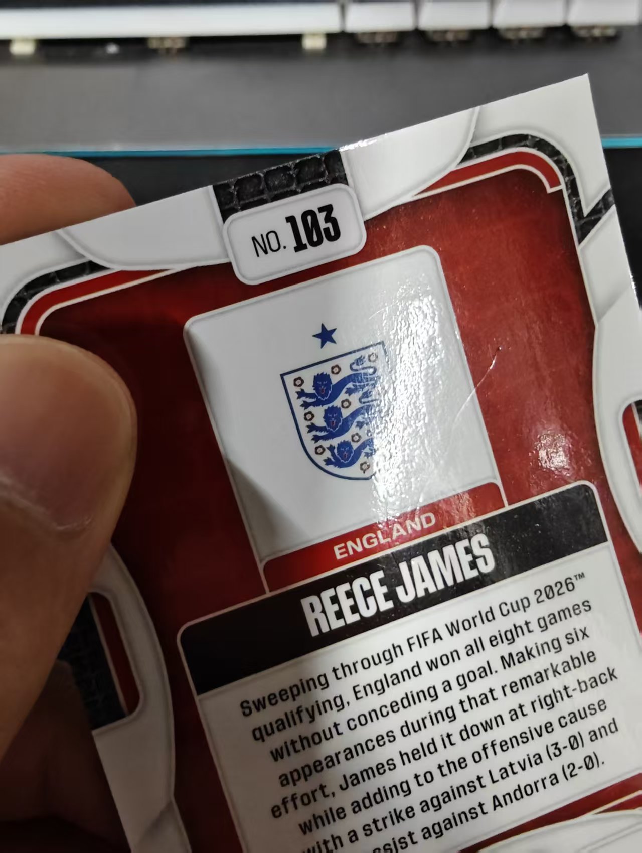 2026 Panini World Cup Prizm Reece James 世界杯PZ 英格兰 里斯 詹姆斯 PZ世界杯 划痕 边角瑕疵#103