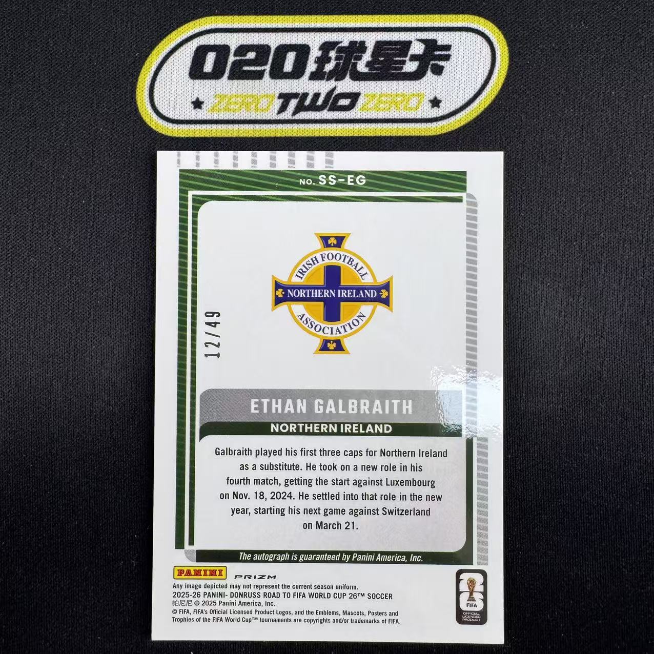 2025-26 Panini Donruss Ethan Galbraith 杜蕾斯 伊桑 加尔布雷斯 新秀RC 12/49编 红折 签字 北爱尔兰(GZ01)