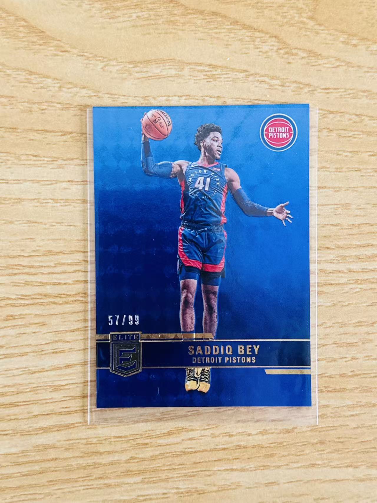 2021-22 Panini Donruss Saddiq Bey 杜蕾斯 精英 萨迪克 贝 蓝折 99编 活塞 收藏必备