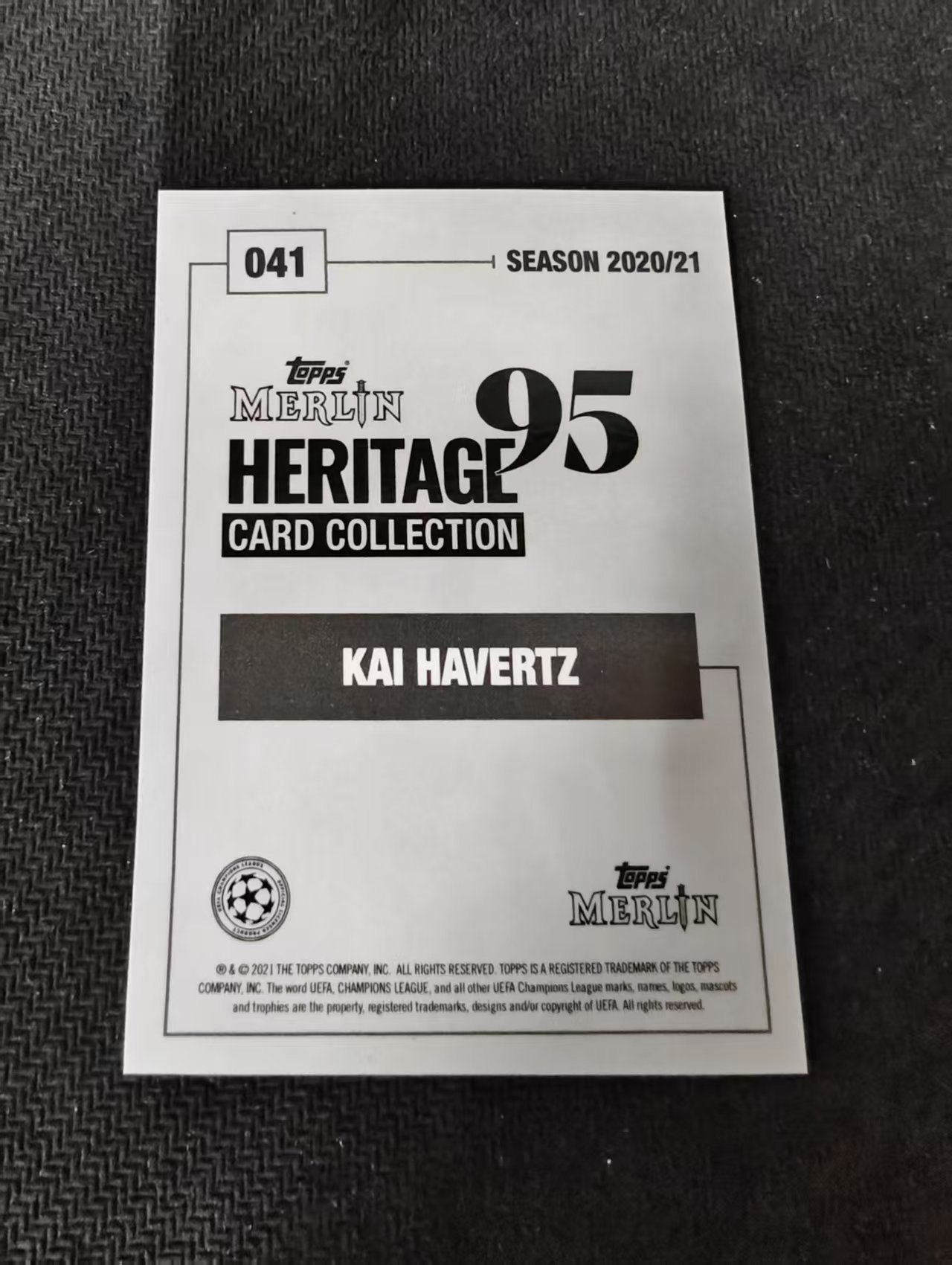 【可合并,不累计】2021 Topps Merlin 梅林95 Kai Havertz 切尔西 哈弗茨 欧冠 划痕 边角瑕疵 #41