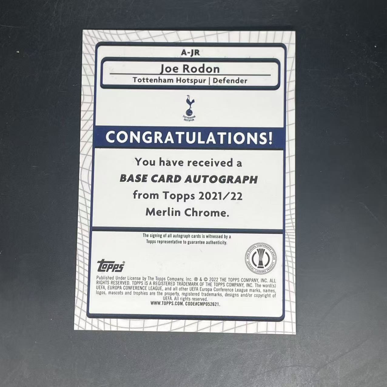 2022 【千禧文化 接代拍】 merlin joe rodon 欧冠 梅林 热刺 乔罗登 银折 签字 极具收藏价值 未来必涨 不保卡品(Messi)