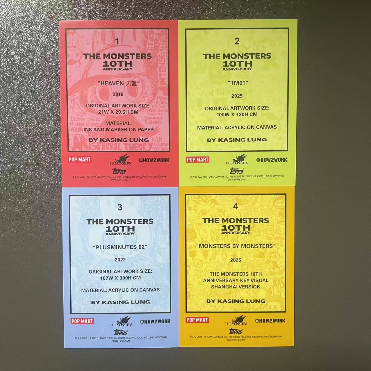 【德基拍卖】2025 Topps Chrome The Montsers LABUBU 十周年纪念收藏卡 拉布布 泡泡玛特POP MART 龙家升作品 Base 4张一套 整套打包 第4套 收藏必备 卡品如图 船12-13
