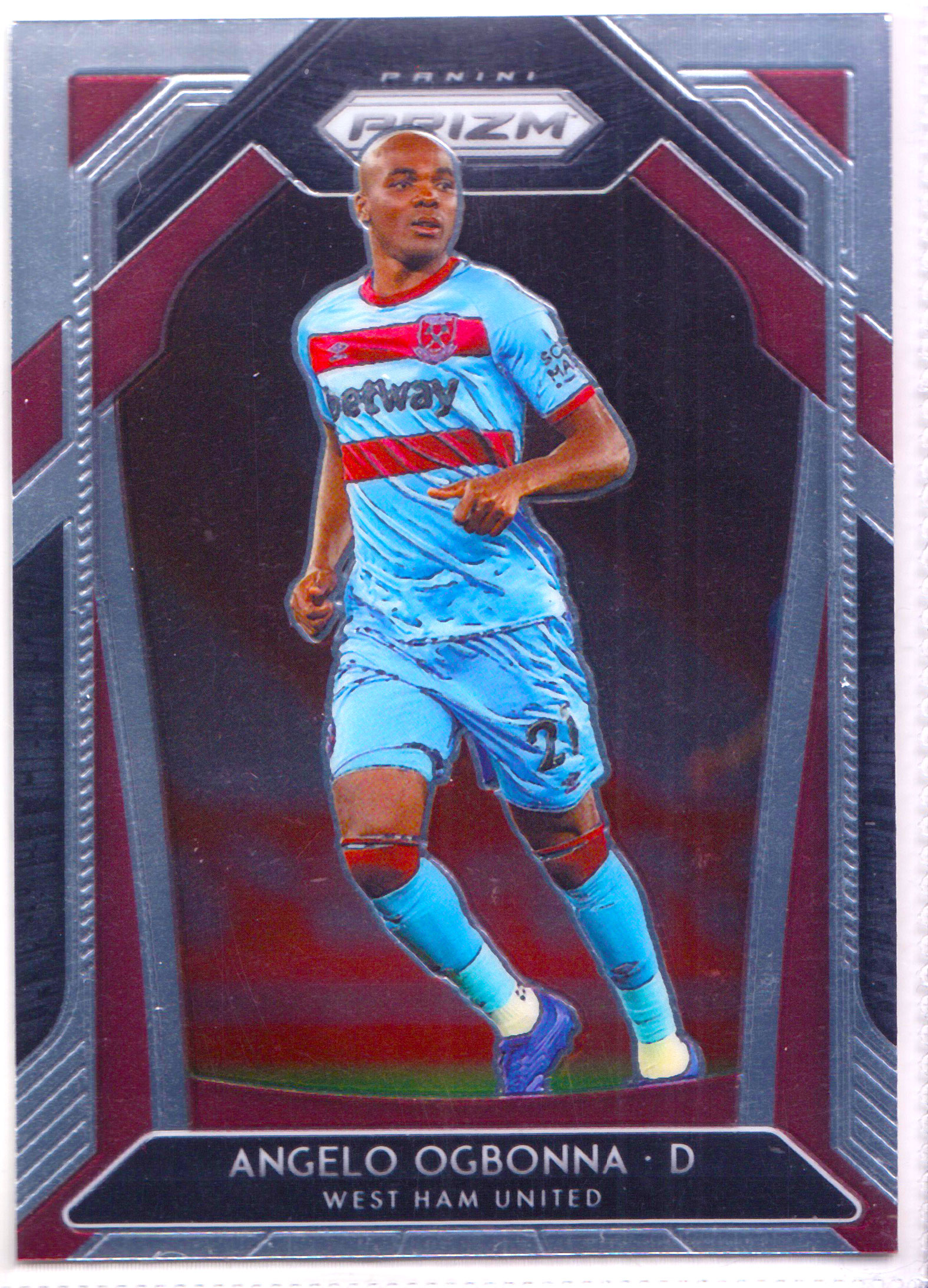【ABC1 Card Market】2020-21 Panini Prizm Premier League Angelo Ogbonna 安杰洛 奥邦纳 West Ham United 西汉姆联 Base Set #191 SC12588