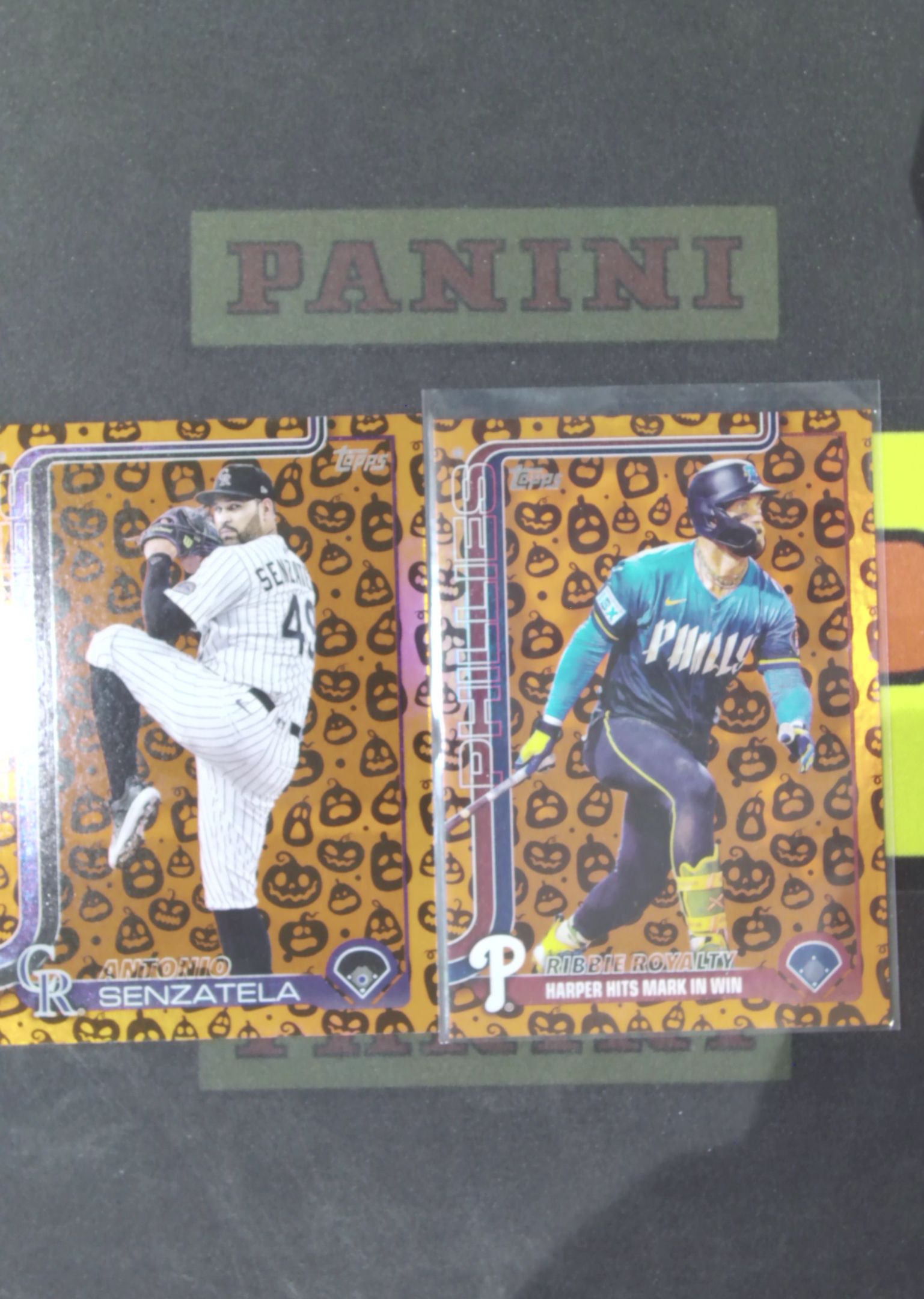 2025 Topps Update Bryce Harper Nirvana Project 布莱斯 哈珀 安东尼奥 森萨泰拉 2张lot 南瓜折 万圣节 SP 卡品如图 收藏必备 吴¥