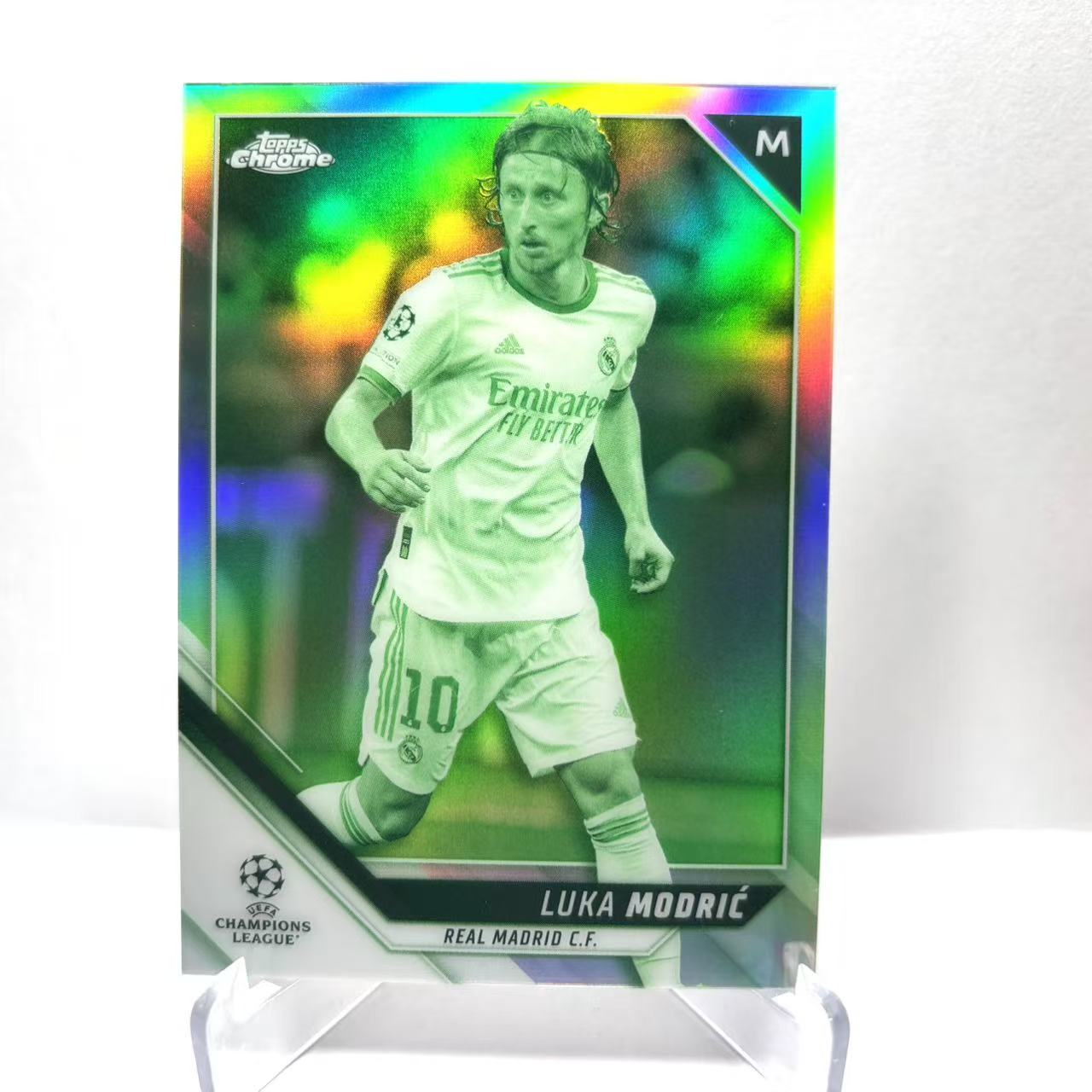 2021-22 Topps Chrome Luka Modric【东明】欧冠TC 皇马 AC米兰 魔笛 卢卡 莫德里奇 荧光绿折 225编 卡品如图 皇家马德里 克罗地亚 典礼中场 收藏凑套