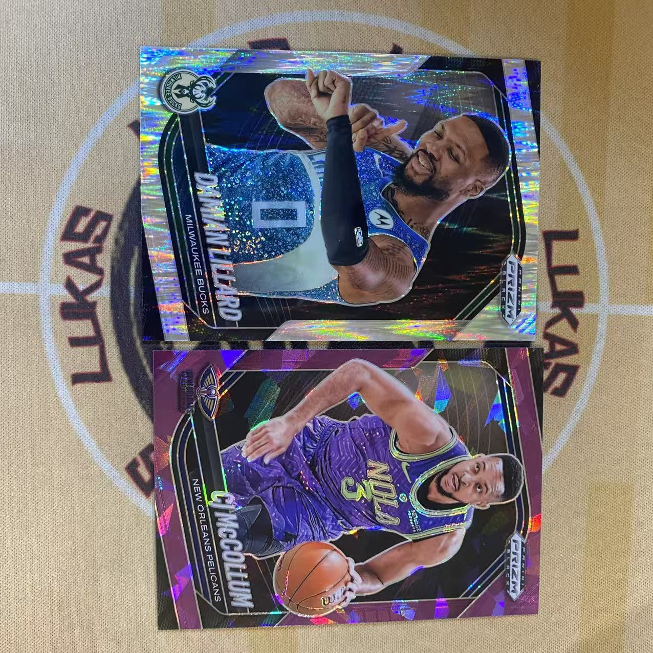 撸卡厮 Lukas 2024 prizm black 开拓者 双签 利拉德 249编瀑布折 cj 麦科勒姆 149编 紫碎冰 折射卡 打包(nq)