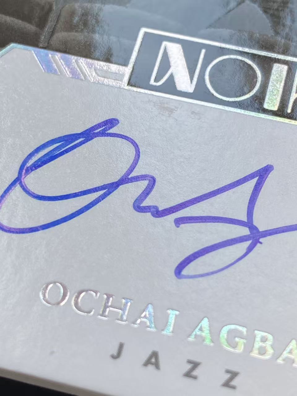 2022-23 Panini Noir Ochai Agbaji RC 诺尔 爵士 新秀 奥查伊 阿巴吉 99编 银幕首秀签 签字 卡签【king#49】瑕疵如图