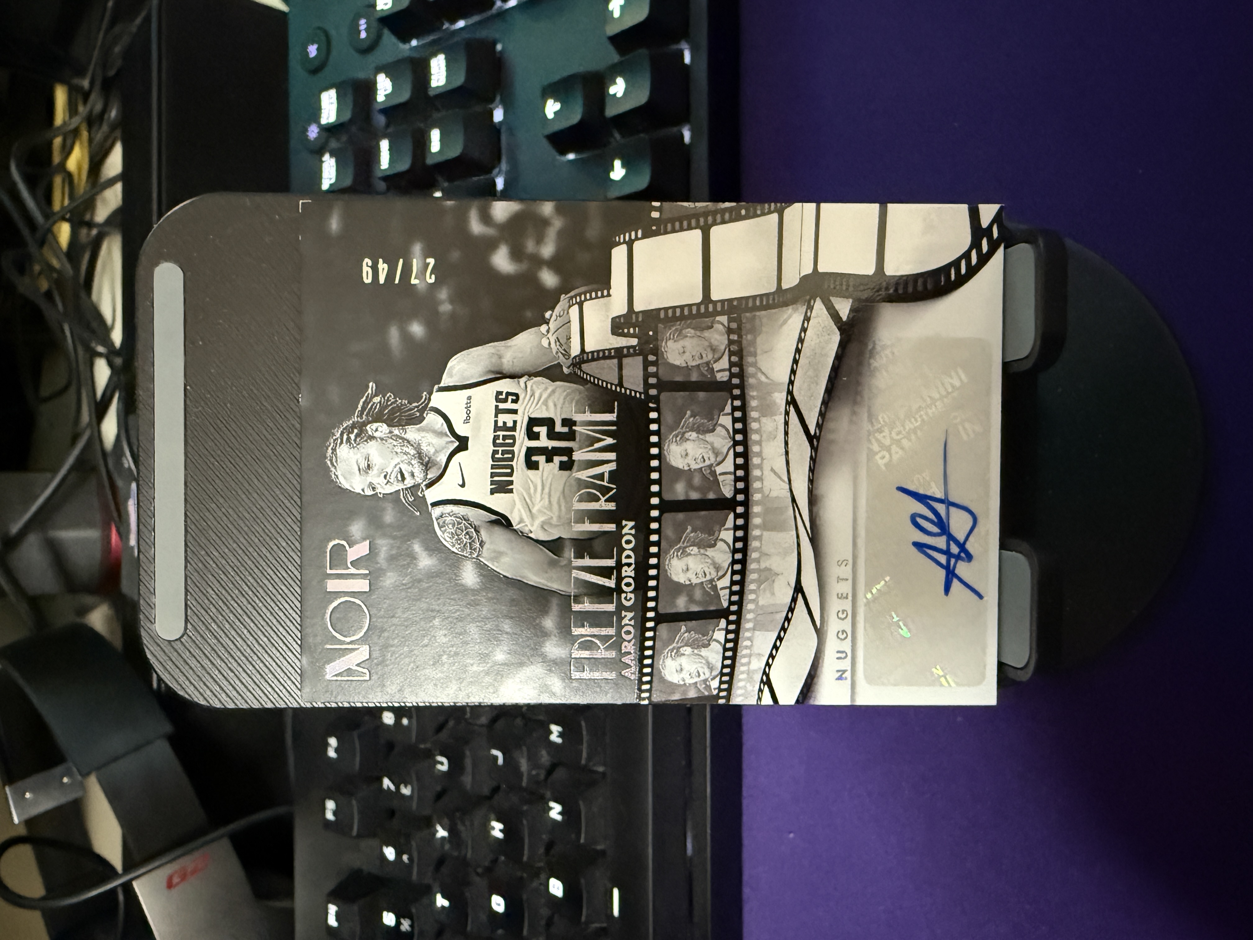 2024-25 Panini Noir Aaron Gordon 掘金 阿隆 戈登 签字 贴签 27/49编 扣篮王 掘金当家球员 专收必备