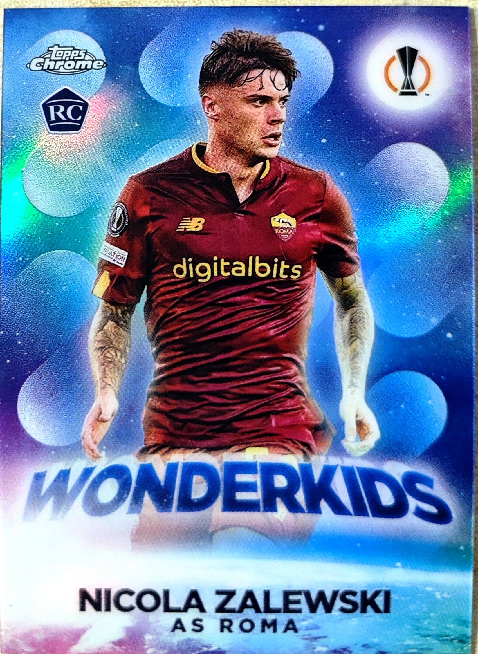 2023 Topps Chrome Nicola Zalewski RC 扎莱夫斯基 新秀 罗马 蓝折 神奇小妖 特卡