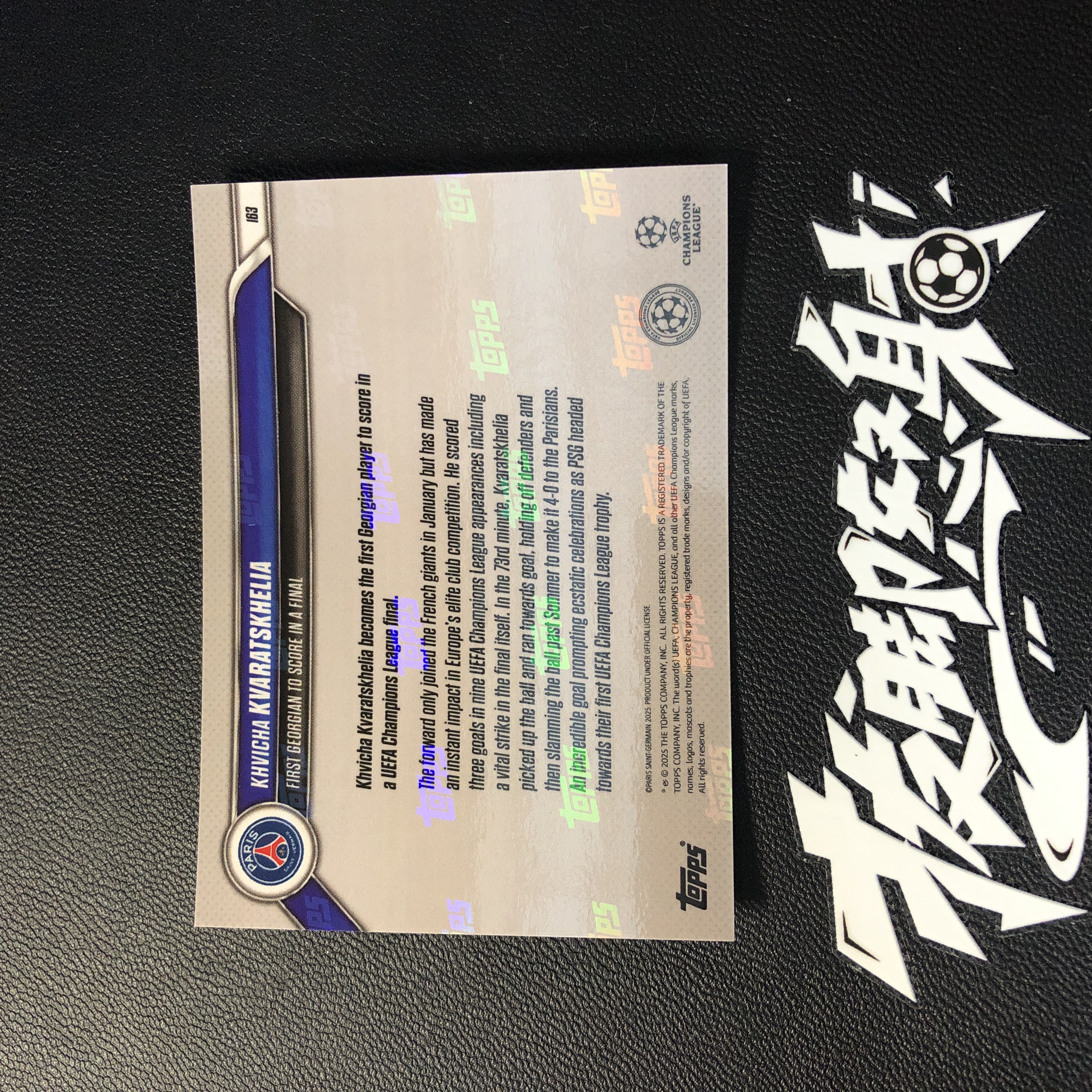 【拔脚代卖】2025 Topps Now UEFA 欧冠 赫维恰 克瓦拉茨赫利亚 Khvicha Kvaratskhelia 巴黎圣日耳曼 大巴黎 首位欧冠决赛取得进球的格鲁吉亚球员 捧杯 纪念卡 格鲁吉亚|拔脚沙漠BH24