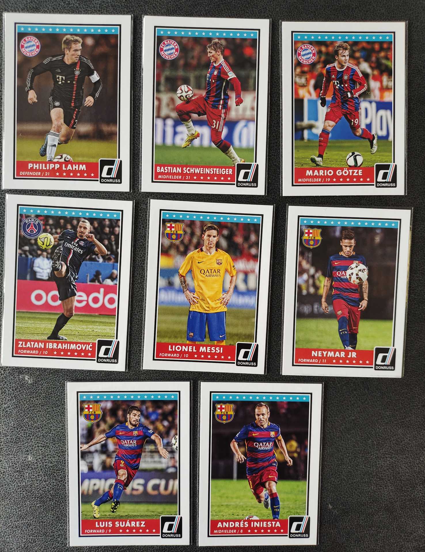 2015 Panini Donruss Lionel Messi 杜蕾斯 巴萨 巴塞罗那 皇家马德里 拜仁慕尼黑 格列兹曼 C罗 梅西 内马尔 伊布拉希莫维奇 葡萄牙 阿根廷 巴西 整套 100张齐