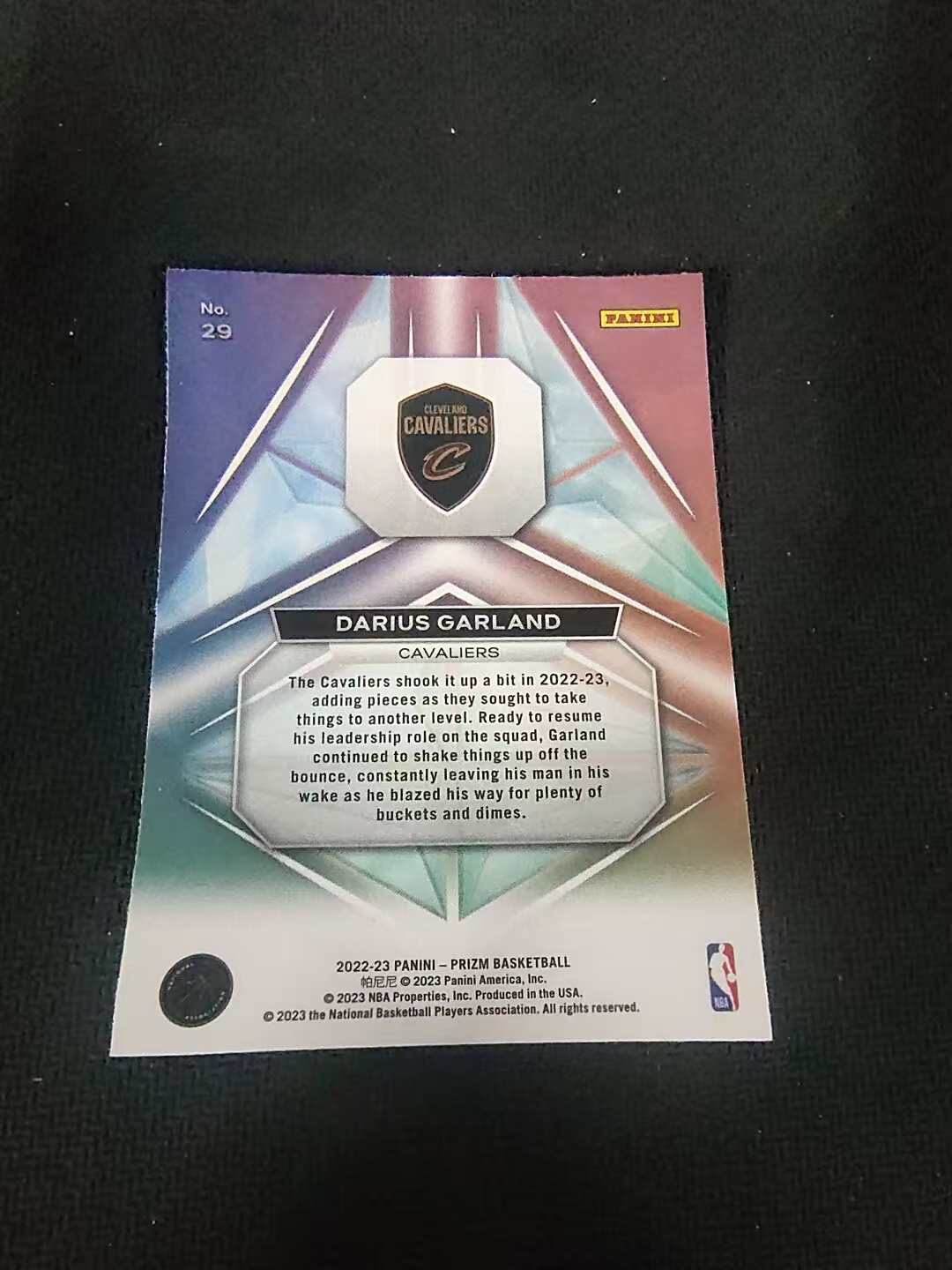 【可合并,不累计】2022-23 Panini Prizm Darius Garland 达里厄斯 加兰 骑士 棱镜特卡 PZ 划痕 边角微瑕 介意勿拍 #29