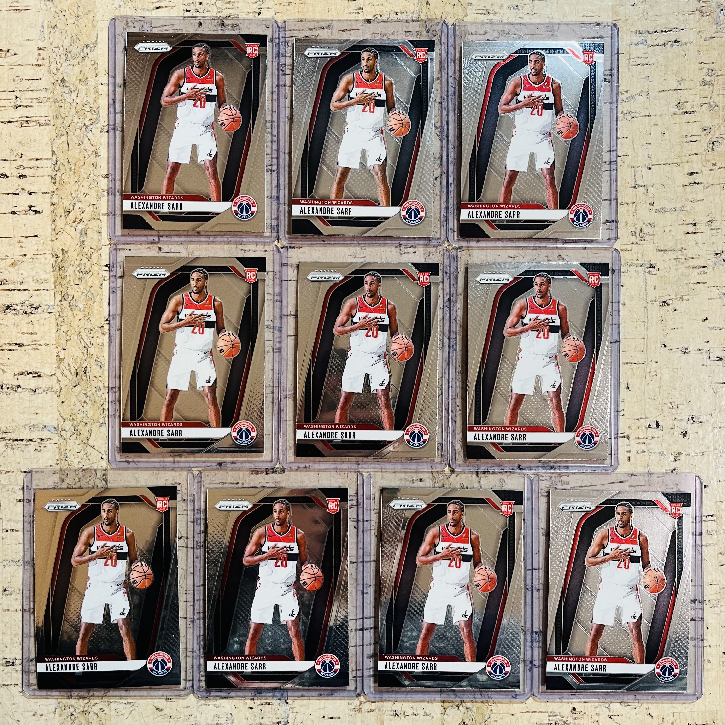 2024-25 Panini Prizm Alex Sarr RC 新秀 奇才 亚历克斯 萨尔 Base 10张打包 全部带卡夹 第1组【小卡迷拍卖 可累积半年】