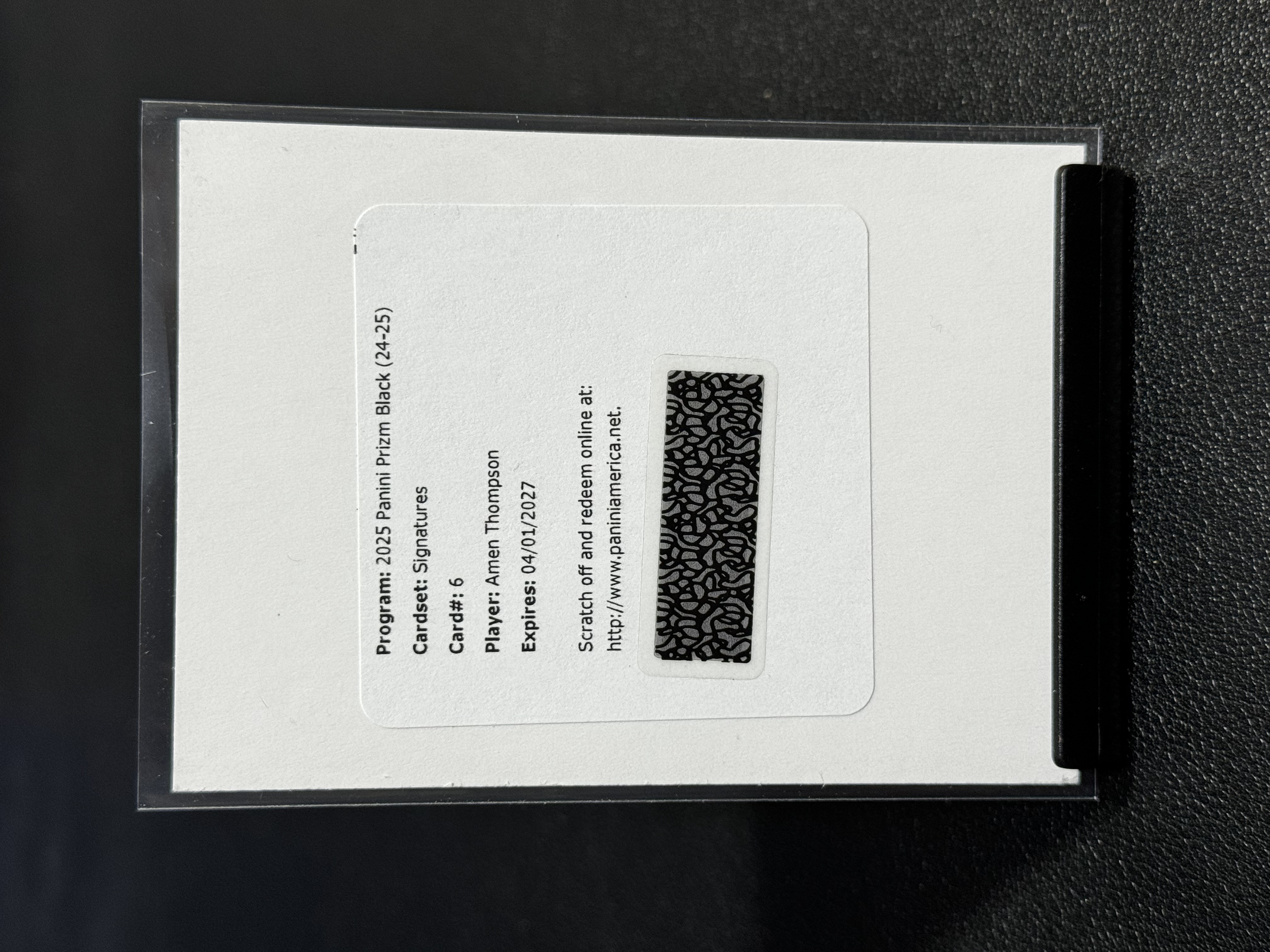 2024-25 Panini Prizm Black PZ 交换板 交换版 兑换版 阿门・汤普森 Amen Thompson 签字 潜力无限 LWDG