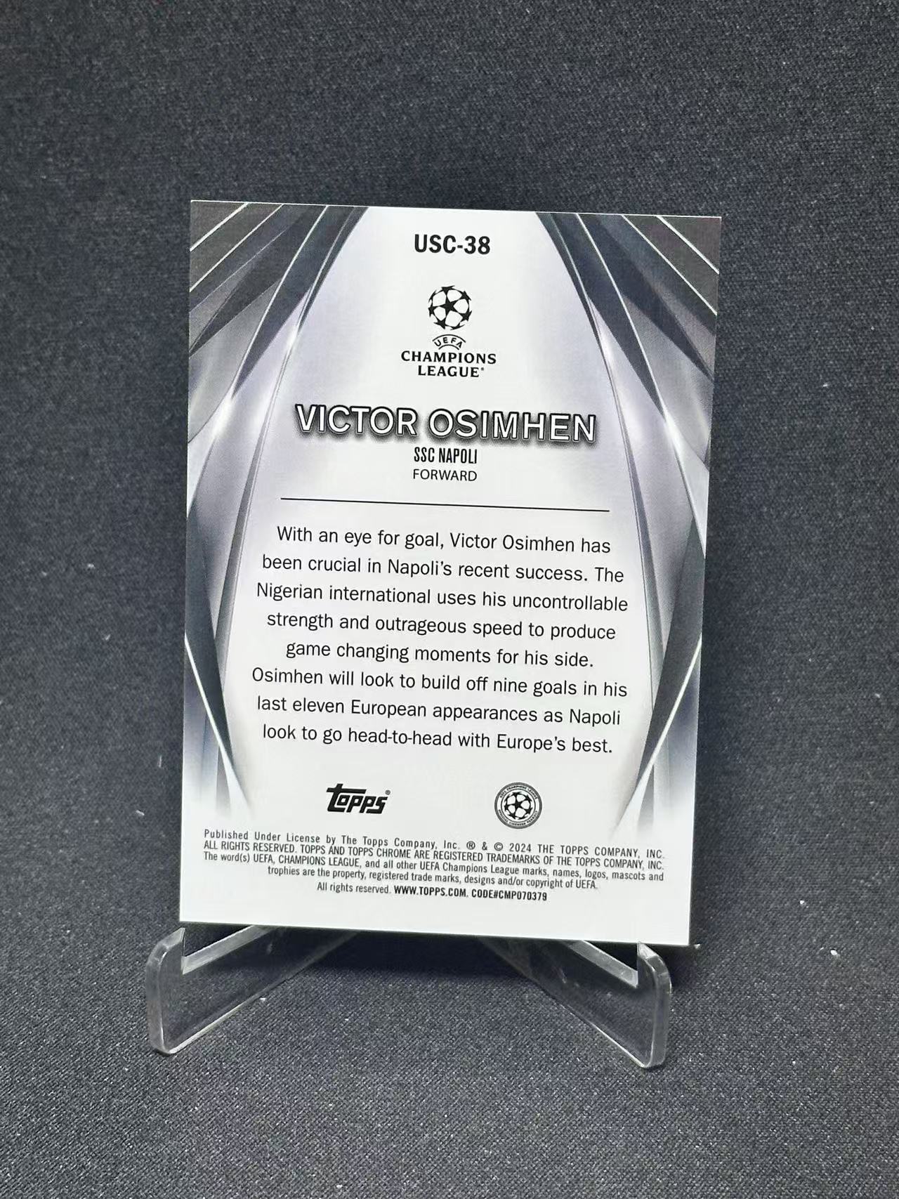 2024 Topps Chrome Victor Osimhen 【哆哆卡社】维克托·奥西门 75编 chrome精品 欧冠 卡品如图