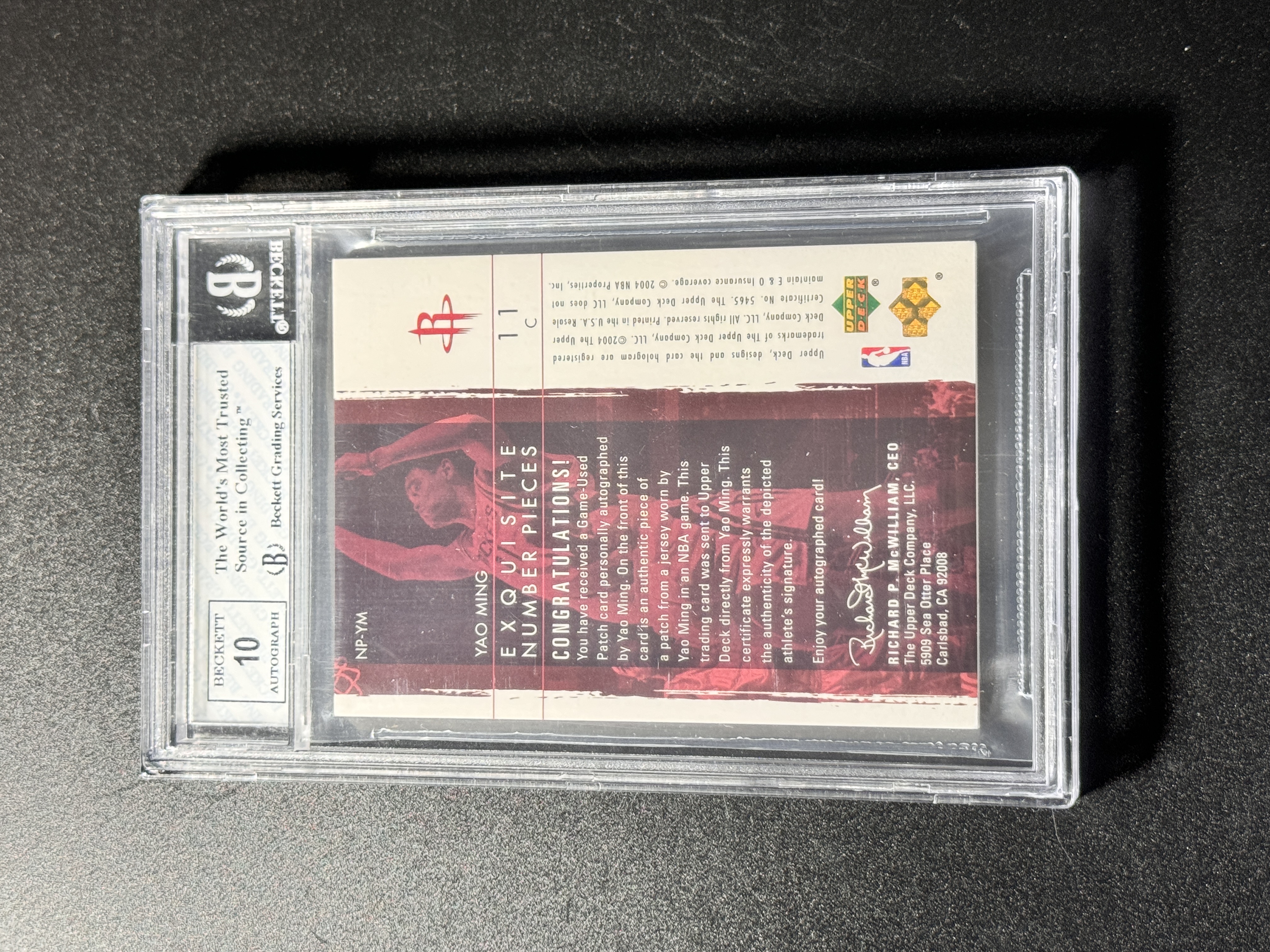 【喷子拍卖】2003-04 upper deck exquisite Yao Ming 木盒元年 休斯敦火箭 姚明 11编 背号编 patch 签字 PA 卡签 元年NP超经典 系列大hit卡 BGS7.5/10 送订制壳 小飞侠