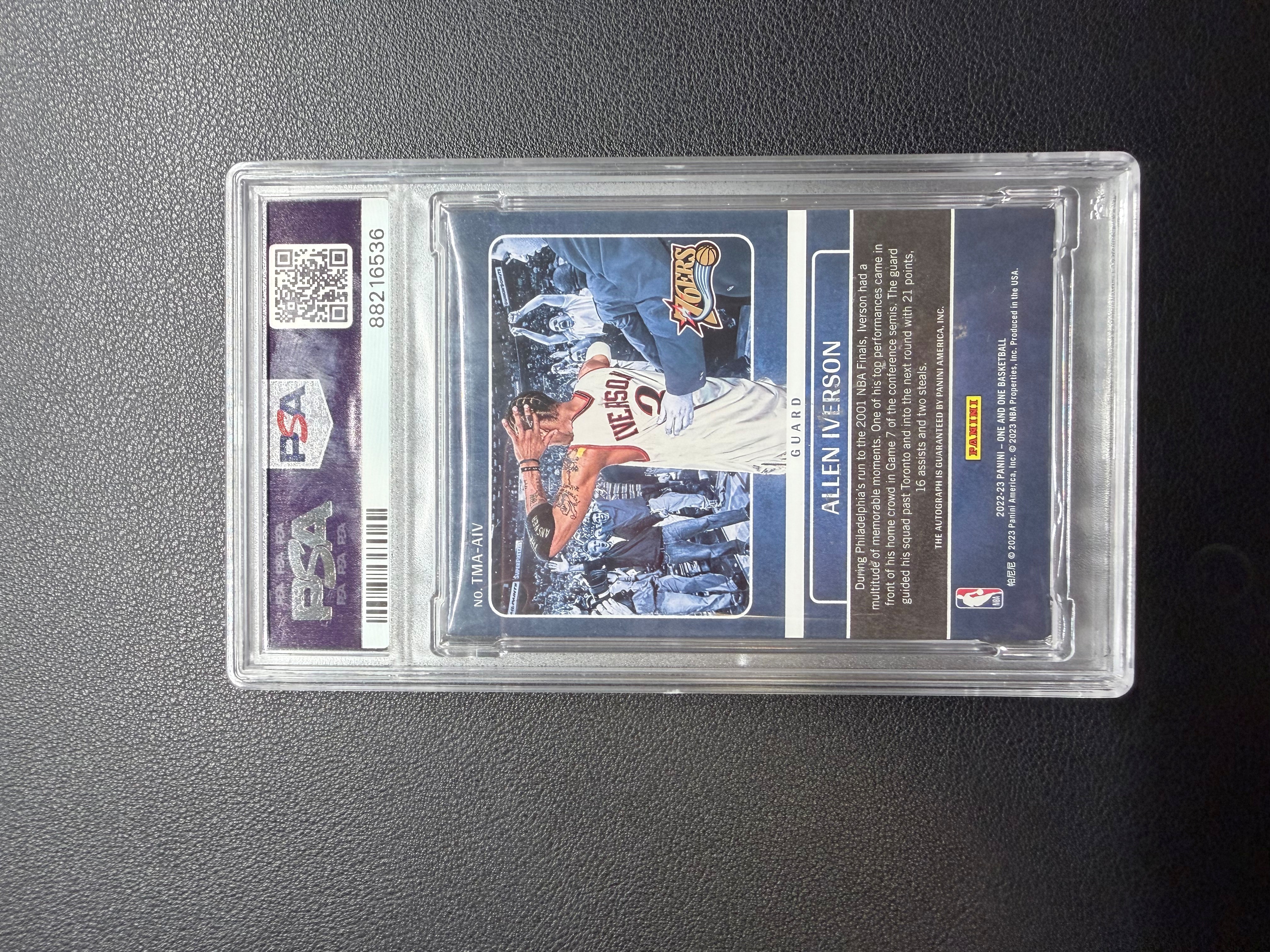 2022 Panini One and One Allen Iverson 艾伦 艾弗森 AI答案 One时刻 卡签 25编系列HIT PSA评级 签字10分 76人名宿 原封砖 选图超帅 专收必备